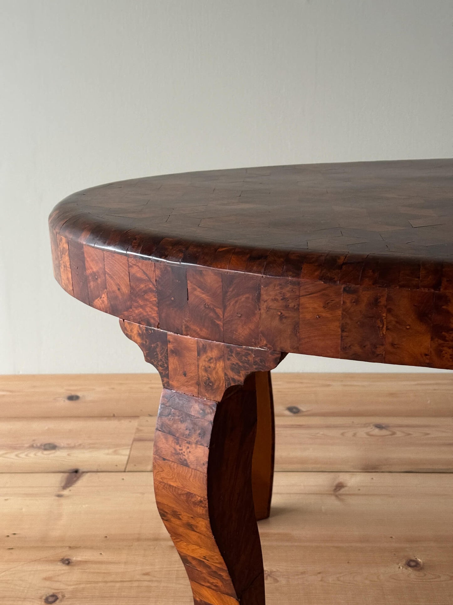 Mid-century burr walnut coffee table
