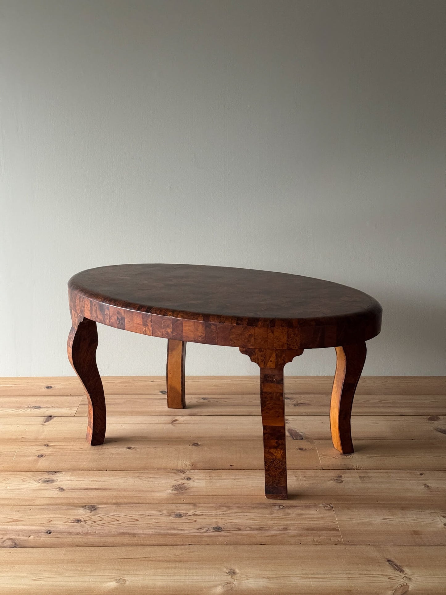 Mid-century burr walnut coffee table