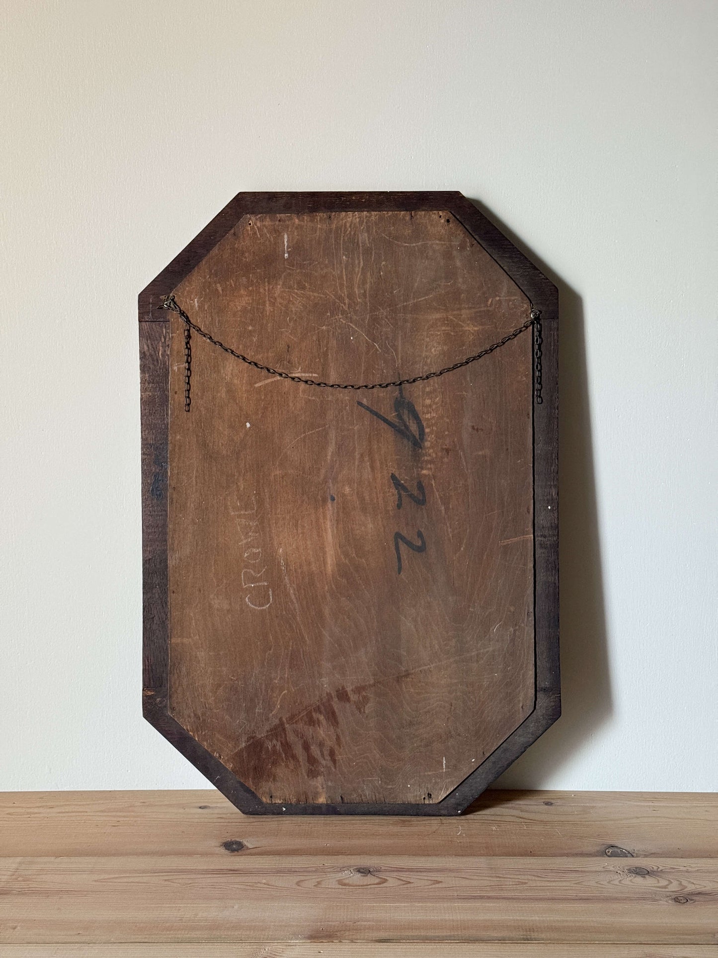 Victorian oak twisted mirror