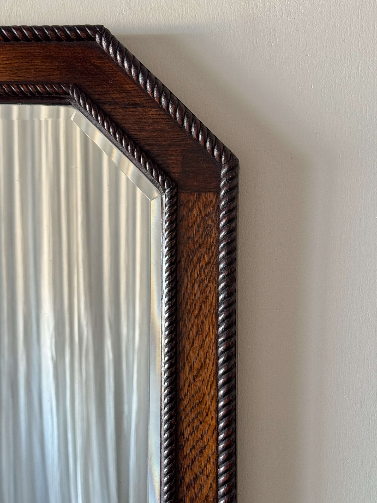 Victorian oak twisted mirror