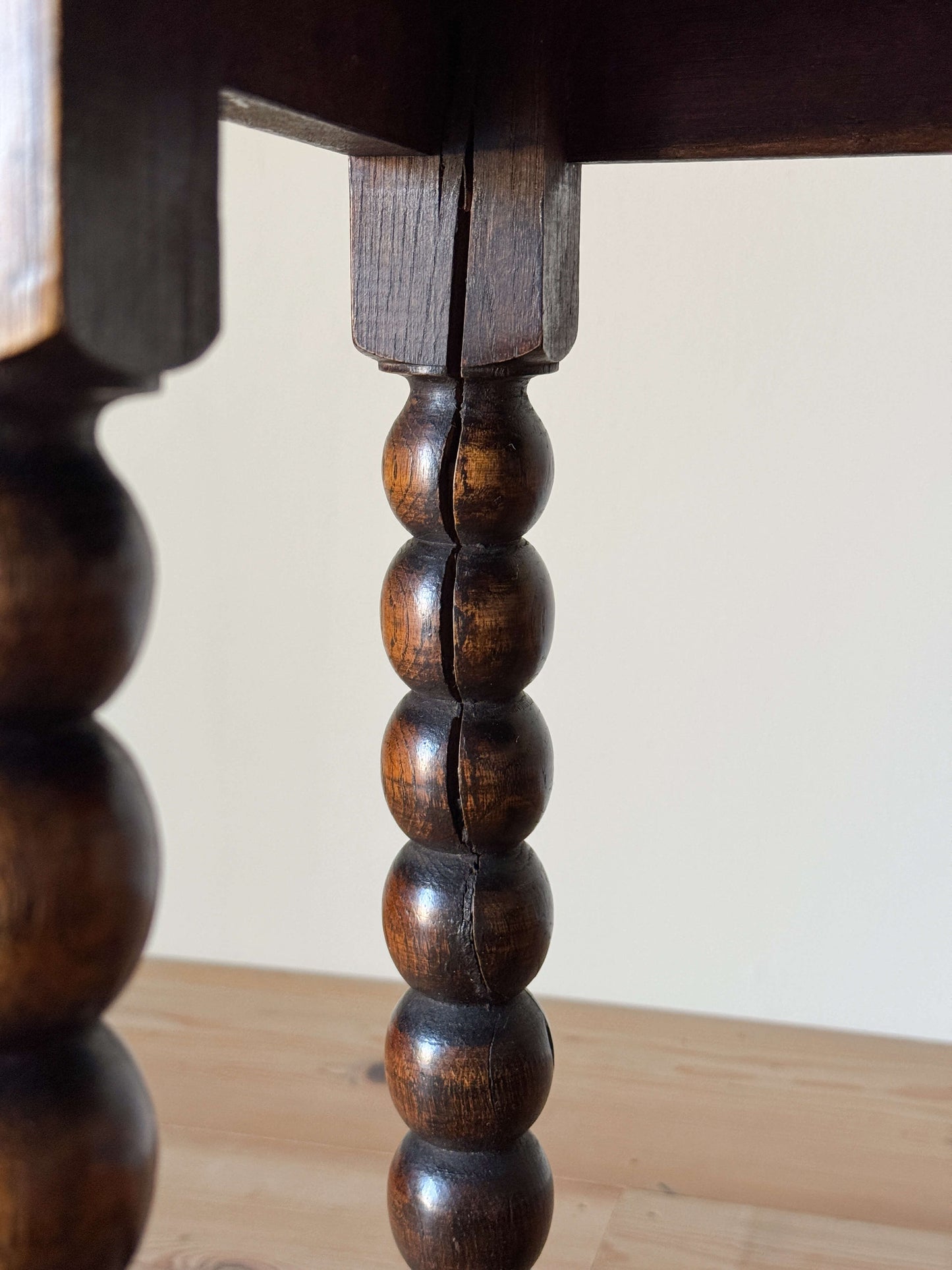 Vintage oak bobbin stool