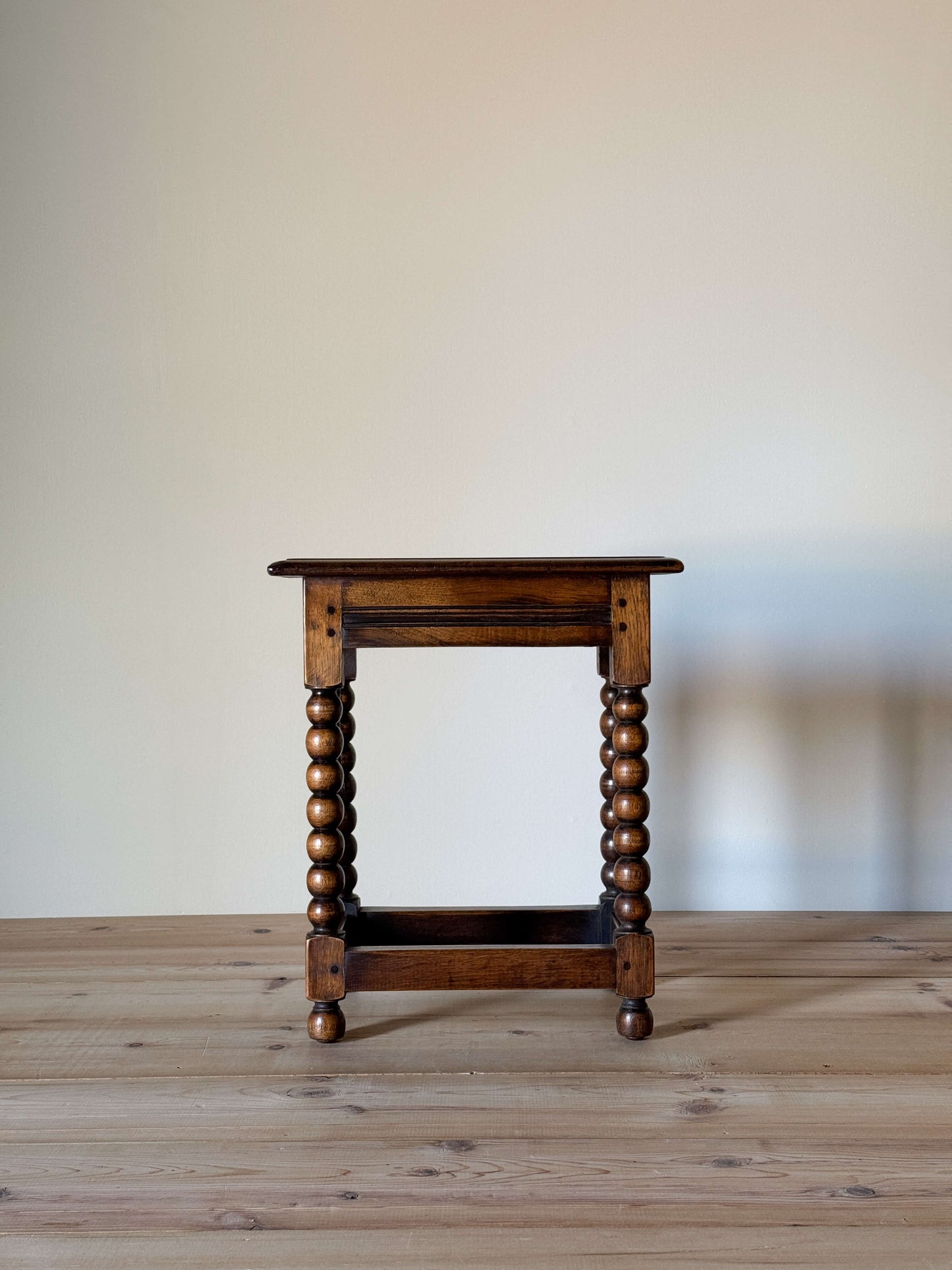 Vintage oak bobbin stool