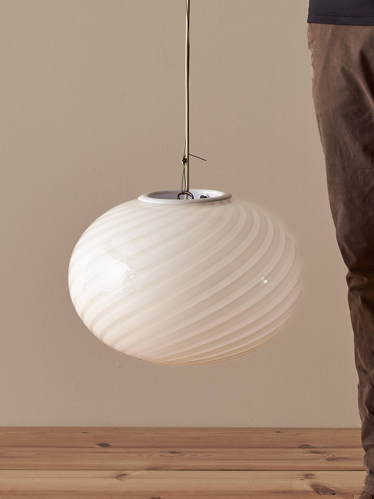 Mid-century Italian swirl Murano pendant