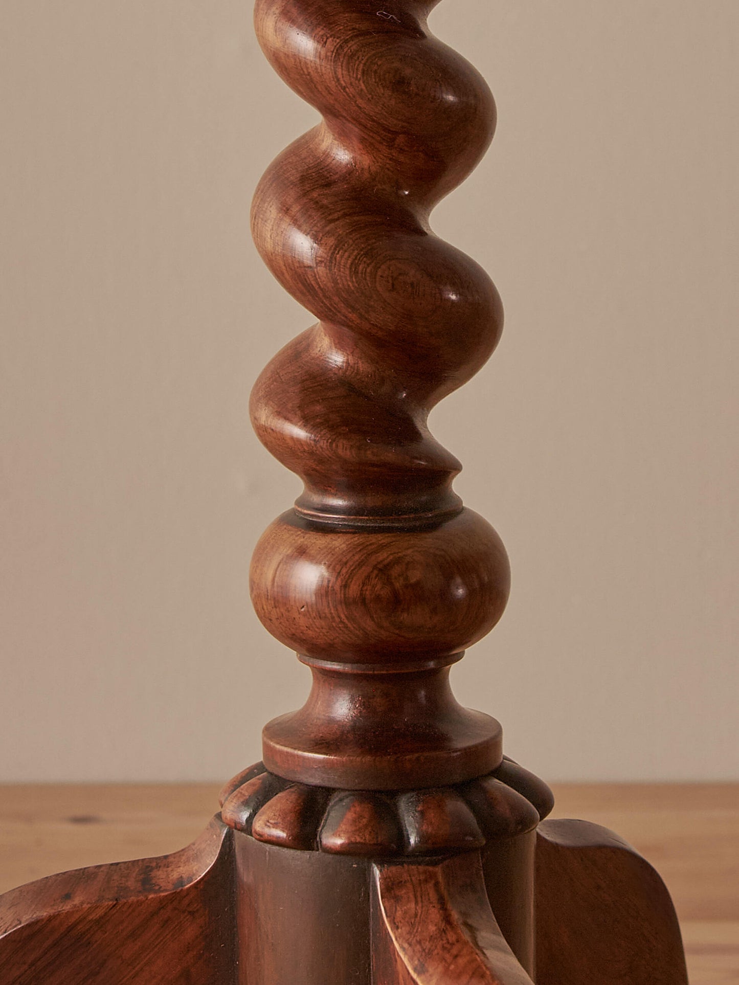 Antique Victorian rosewood table with barley twist stem