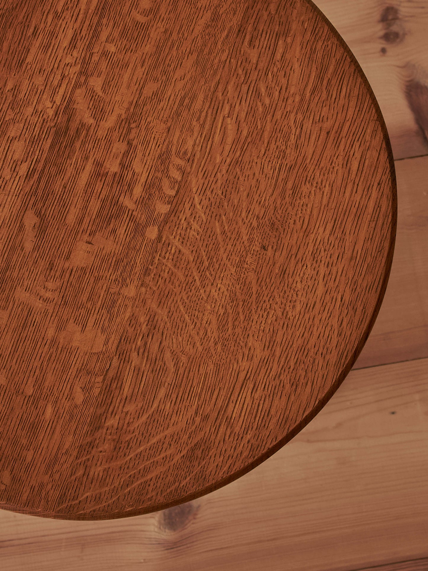 Circular oak mid-century table