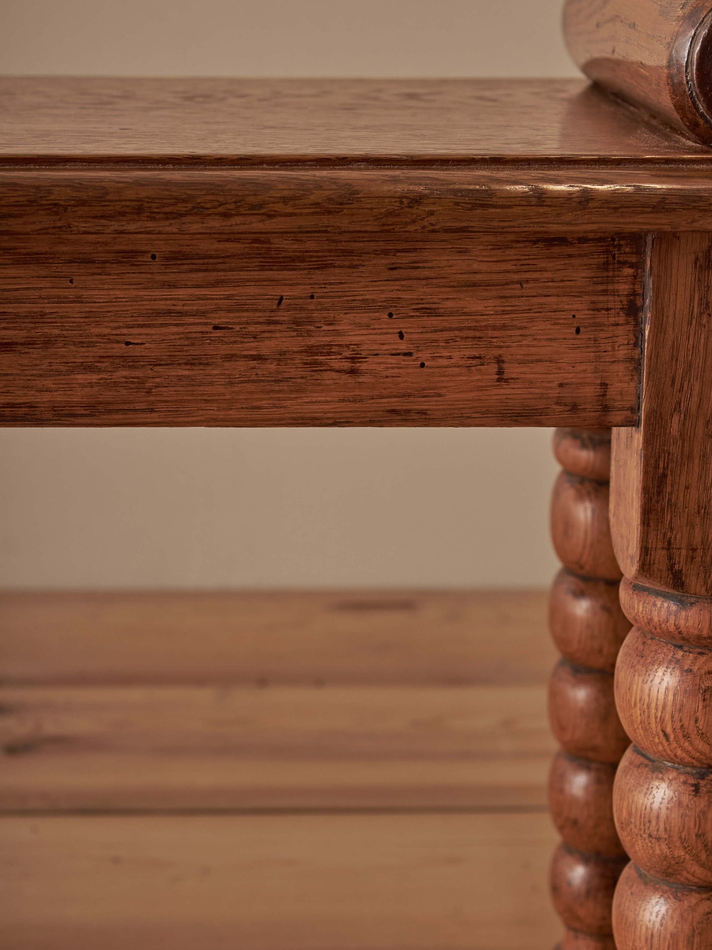 Victorian oak bobbin bench