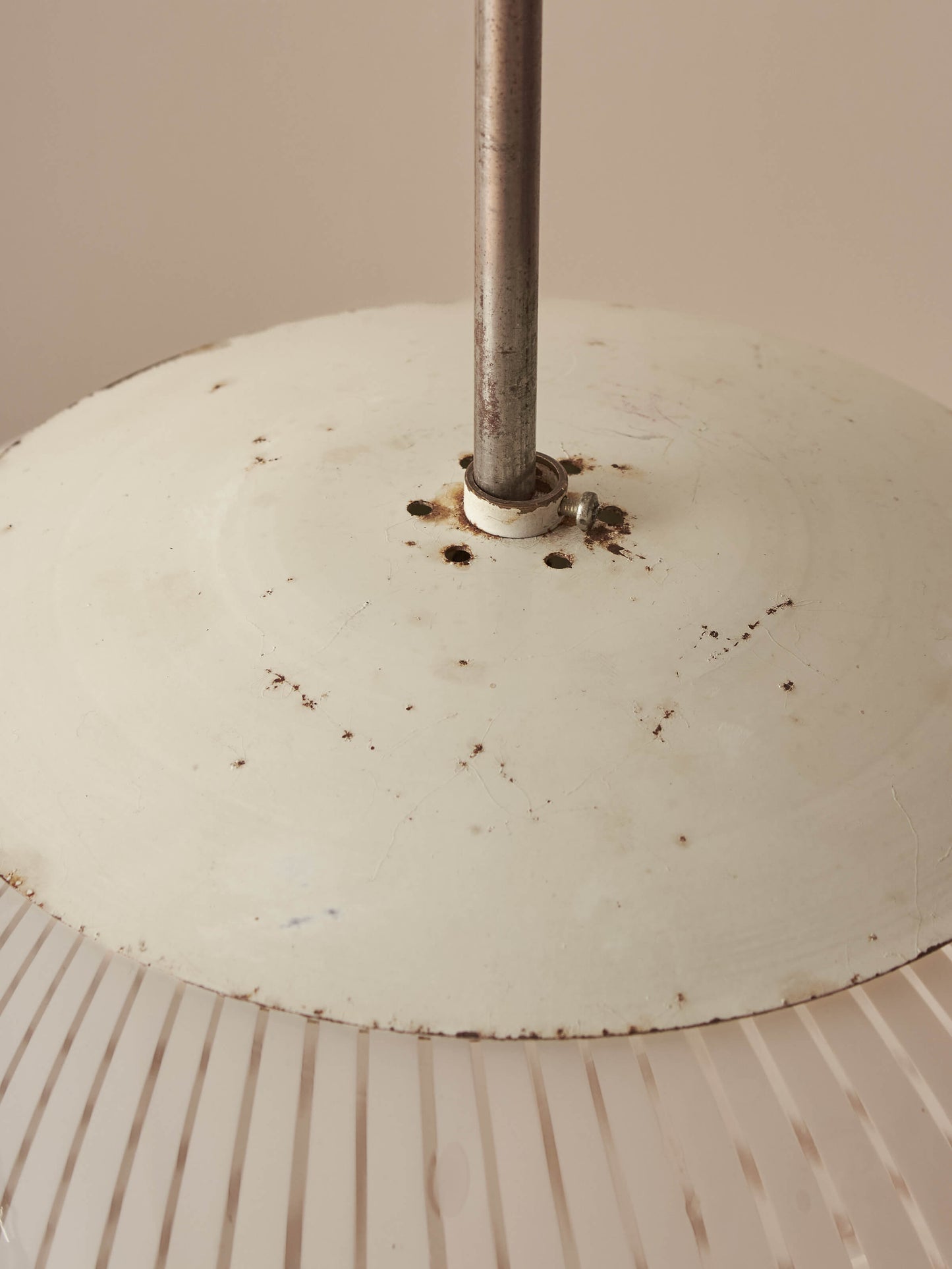 Mid-century Italian striped Murano pendant