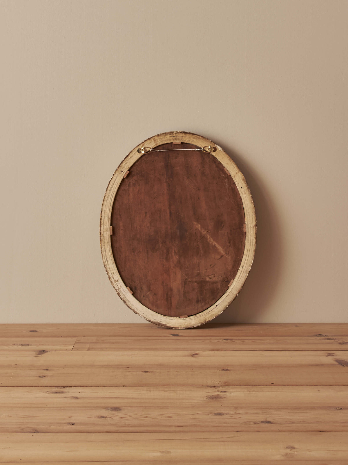 Vintage oval gesso rope-twist mirror