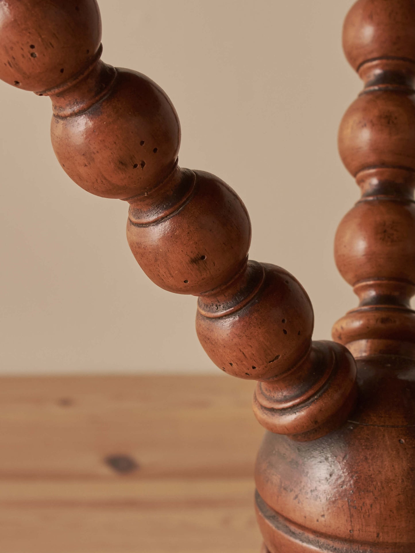 French vintage cherry and walnut gypsy table