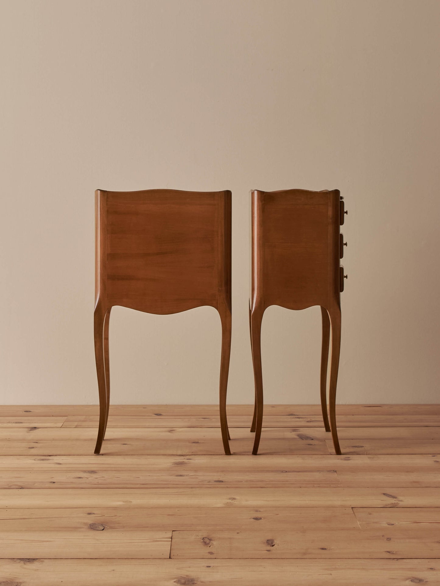 Pair of French vintage cherry bedside tables