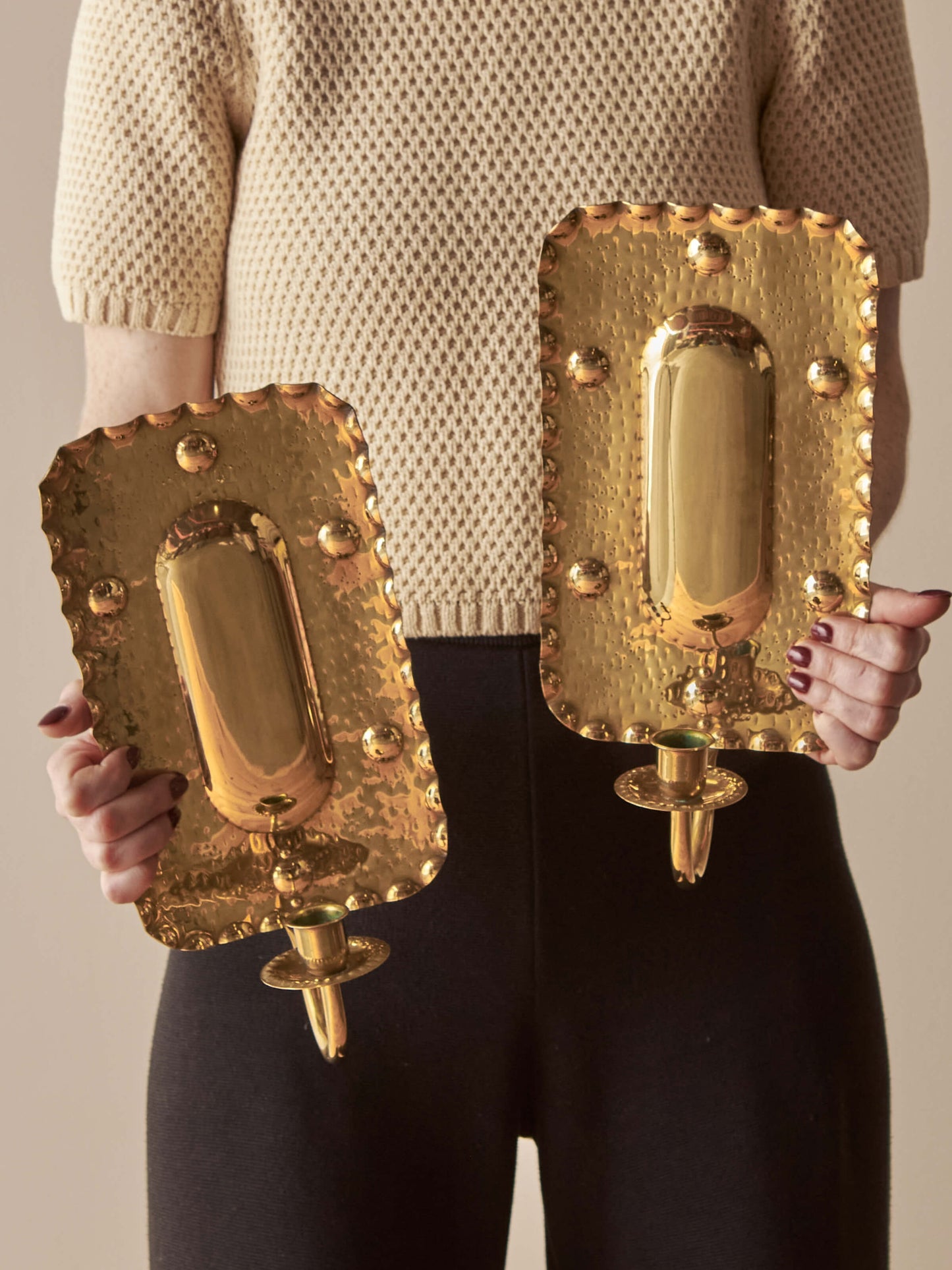 Pair of mid-century Swedish candle sconces