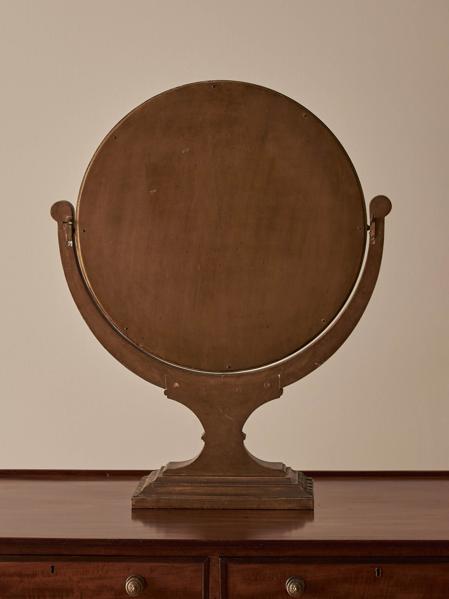 Antique gilded gesso table-top mirror