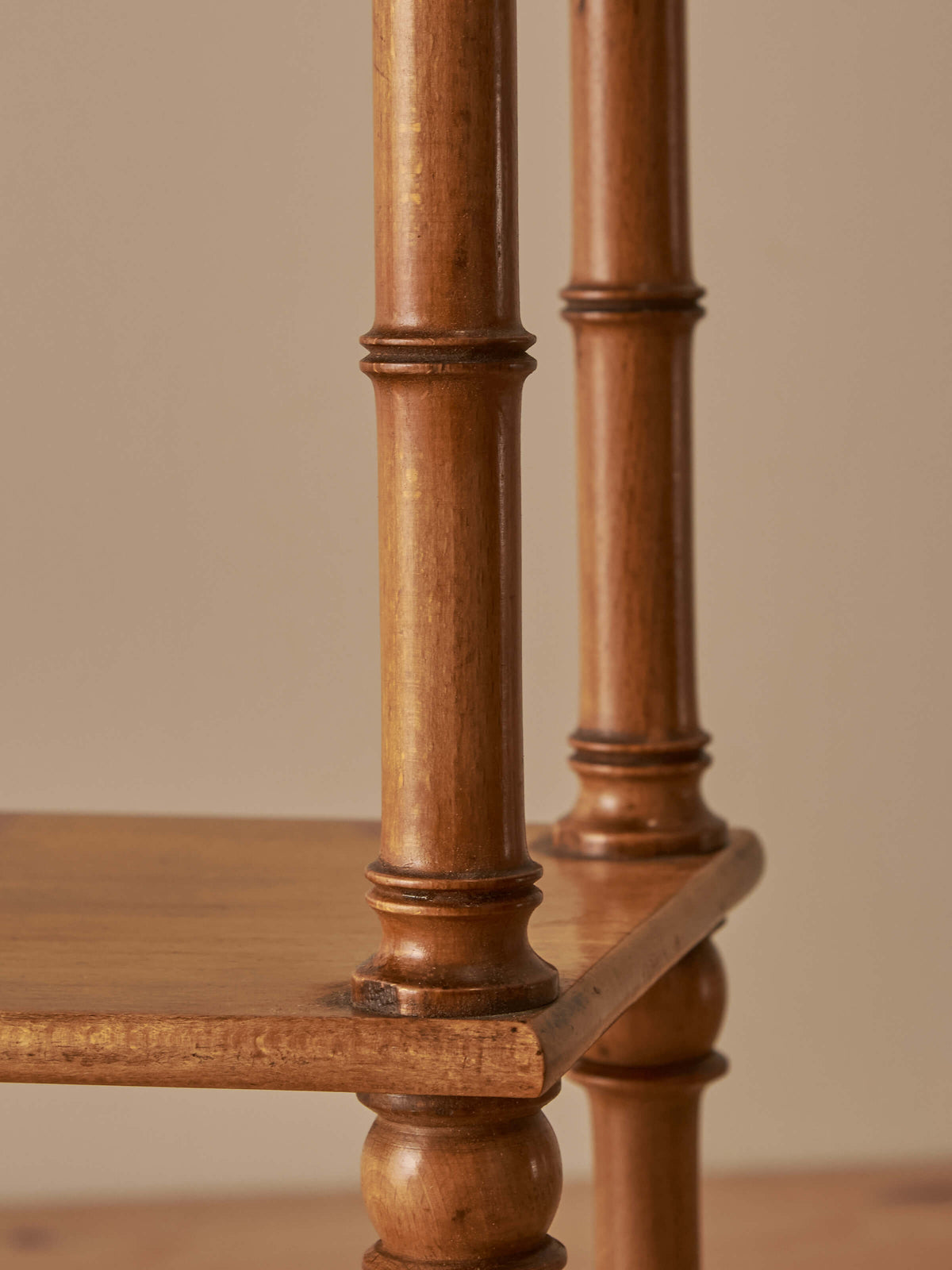 French vintage cherry faux-bamboo wall shelf