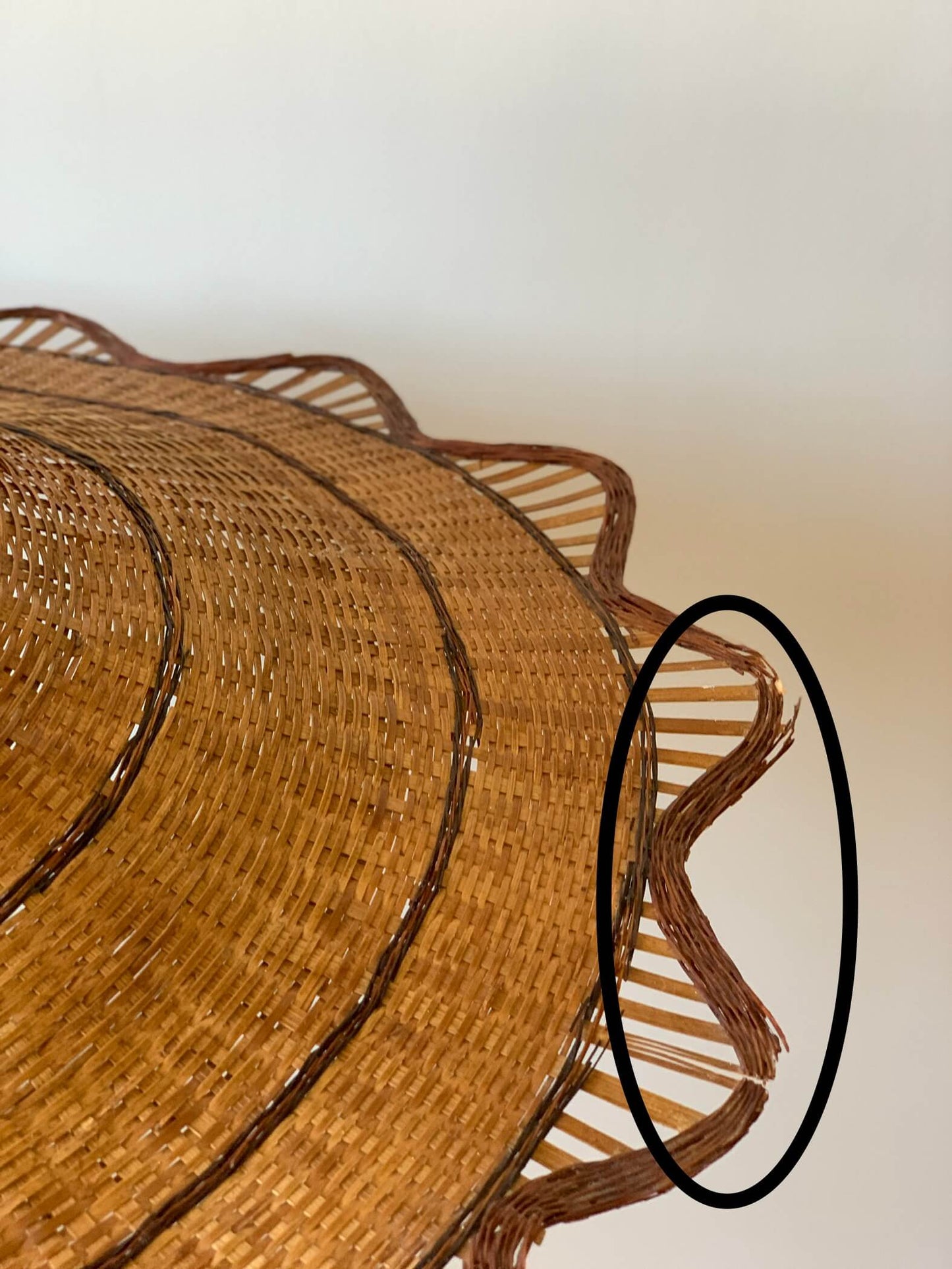 French vintage wicker pendant shade