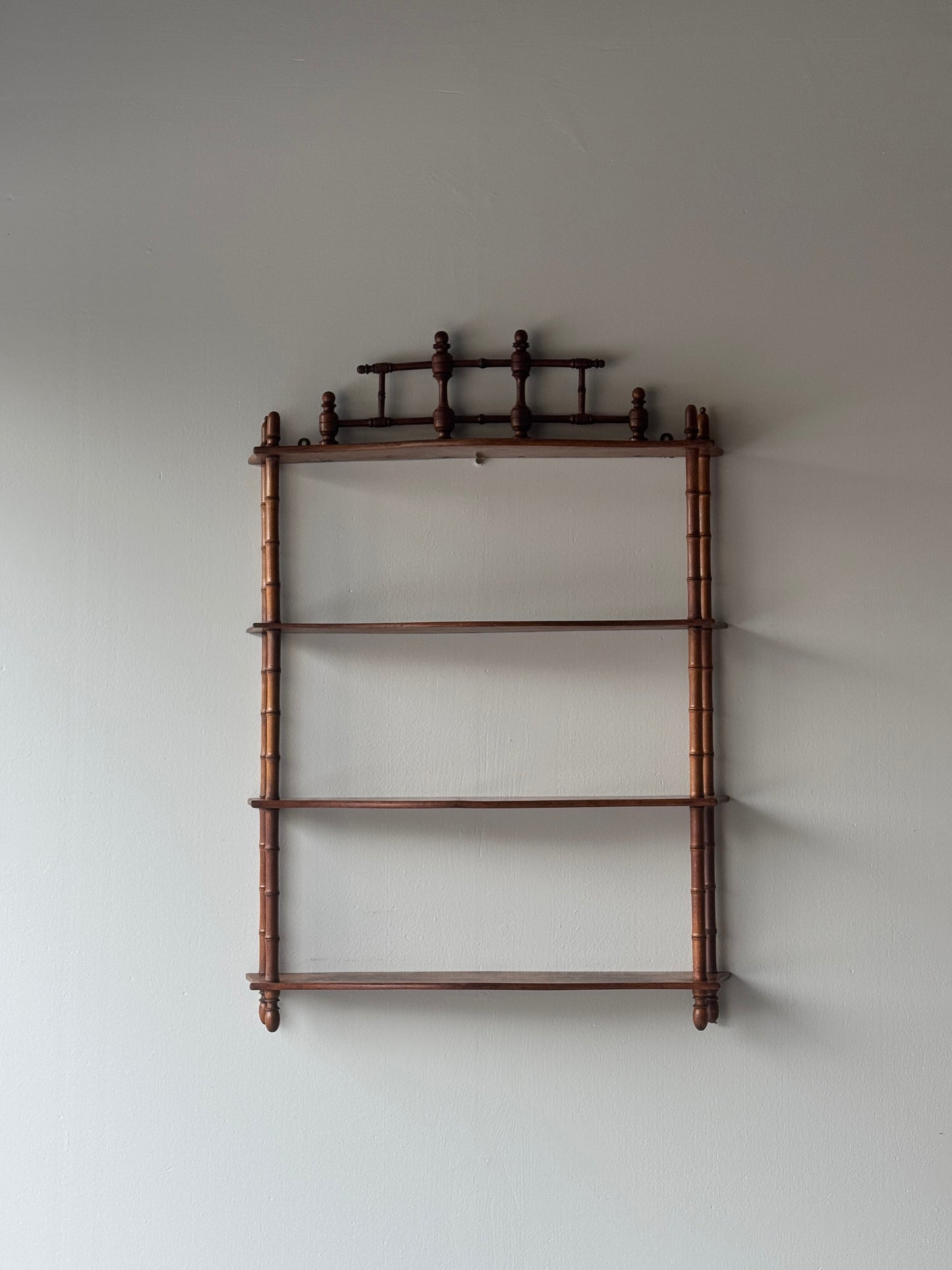 Vintage faux bamboo shelving unit