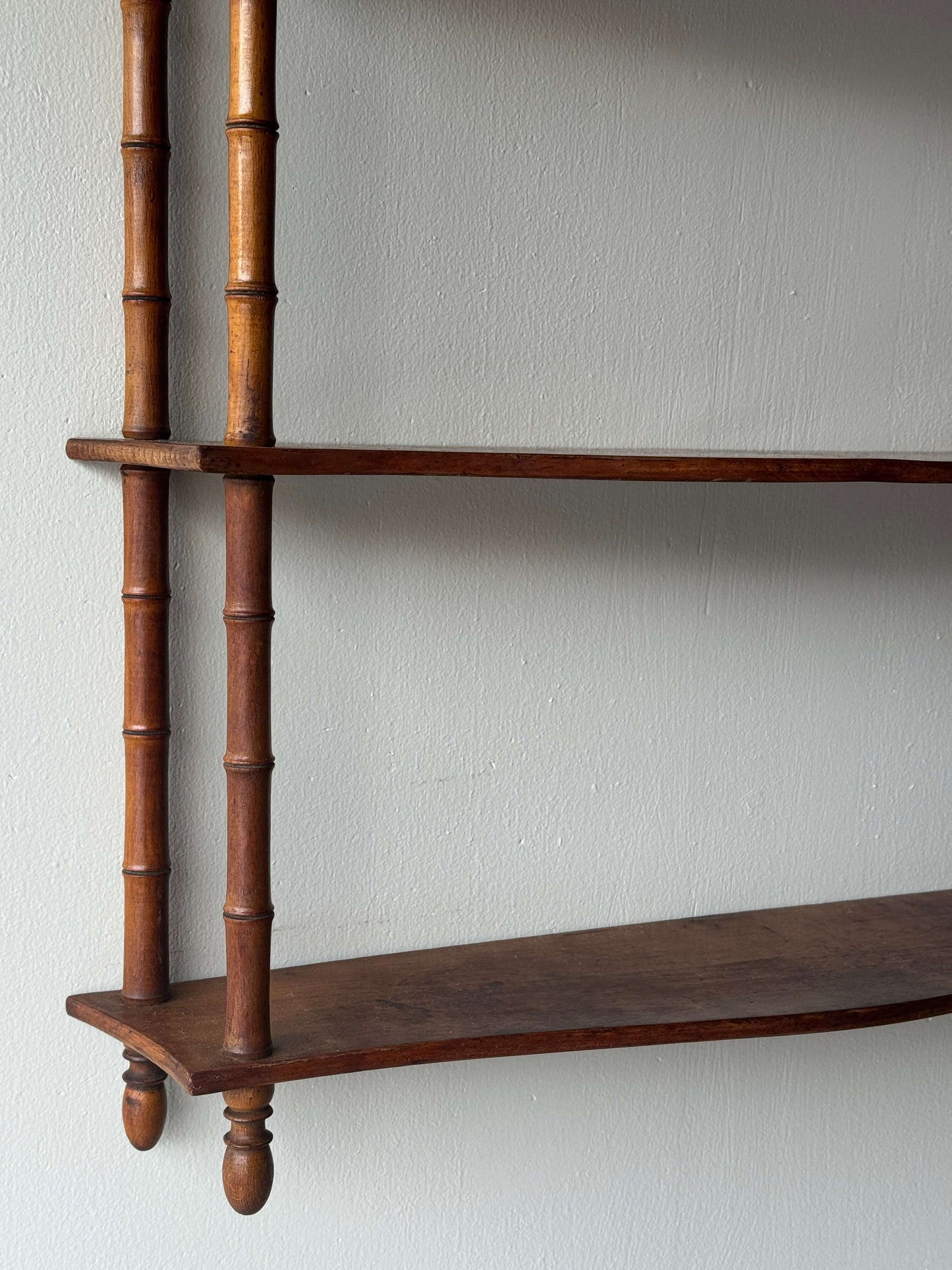 Vintage faux bamboo shelving unit