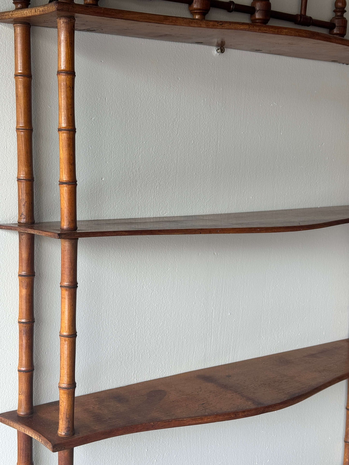 Vintage faux bamboo shelving unit