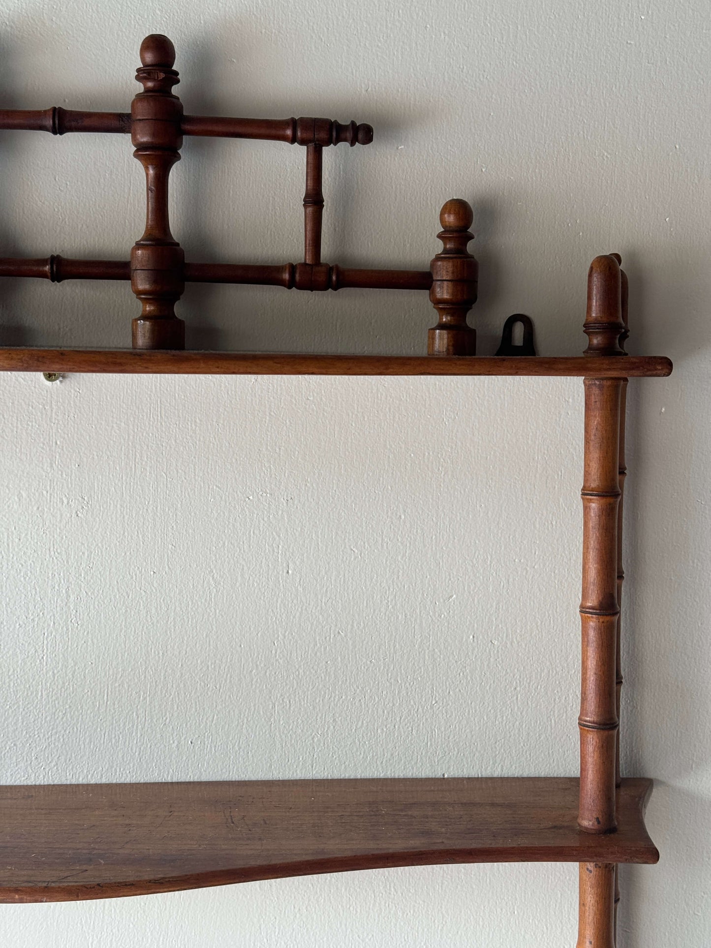 Vintage faux bamboo shelving unit