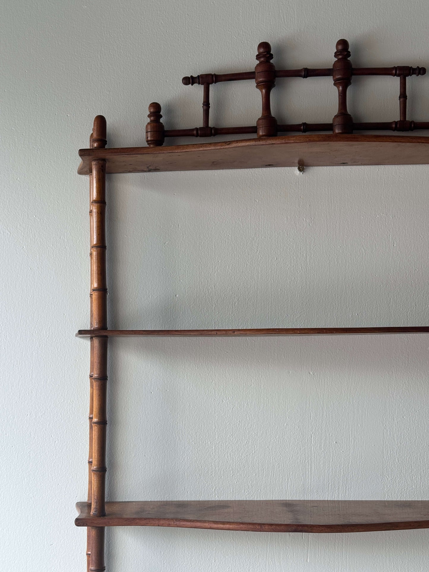 Vintage faux bamboo shelving unit