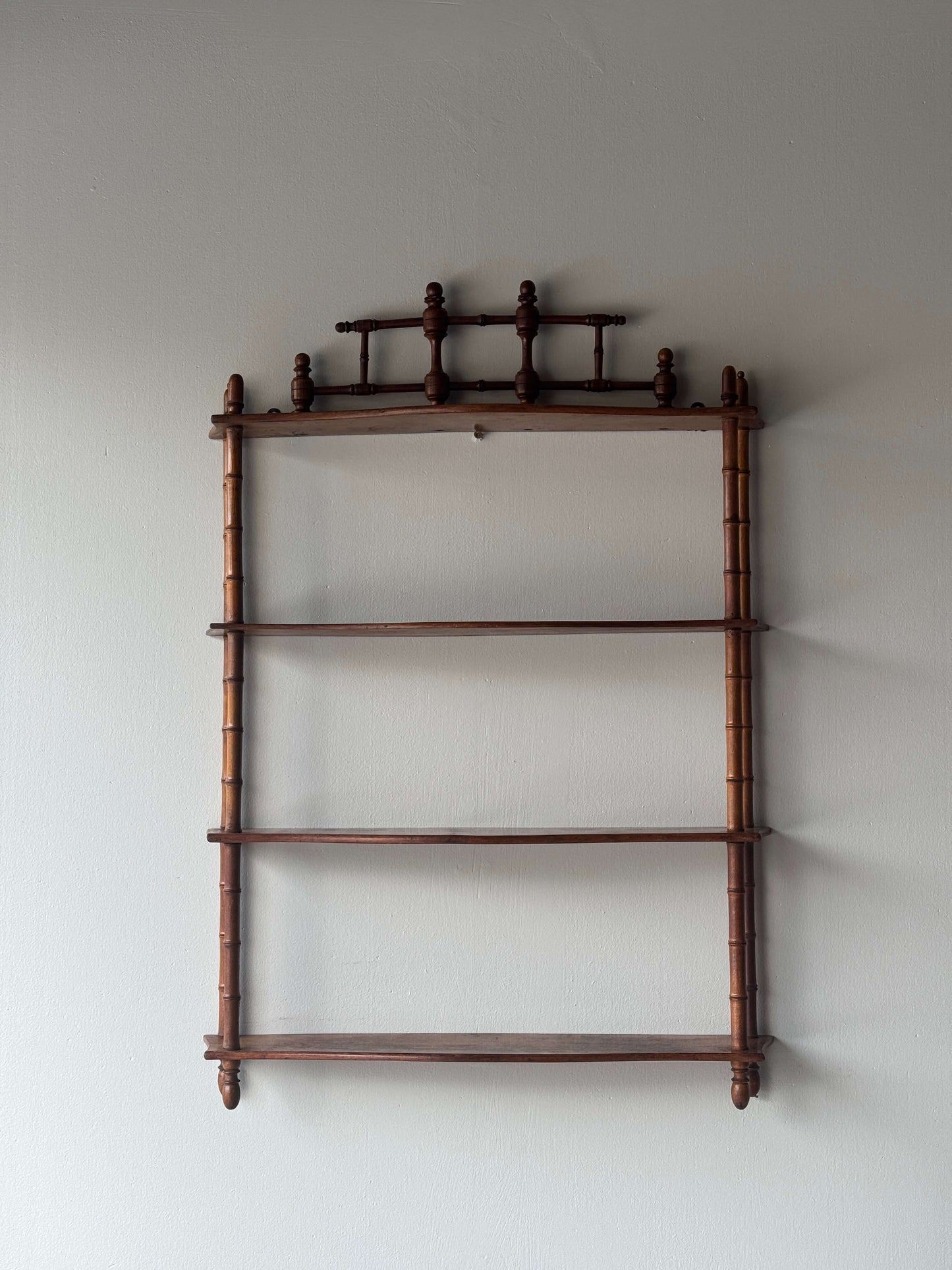 Vintage faux bamboo shelving unit