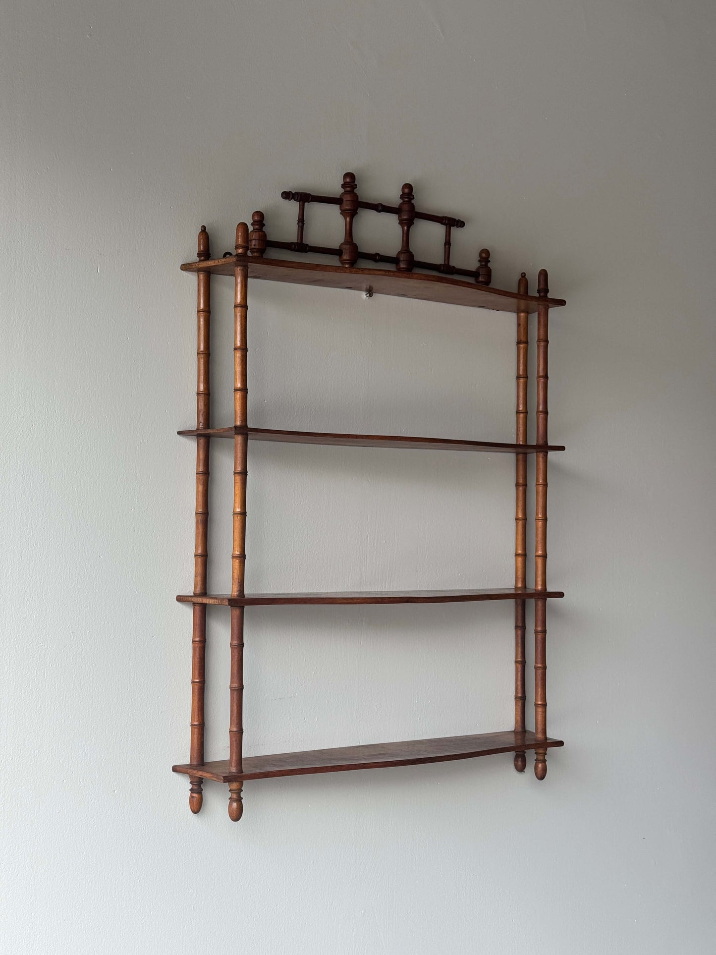 Vintage faux bamboo shelving unit
