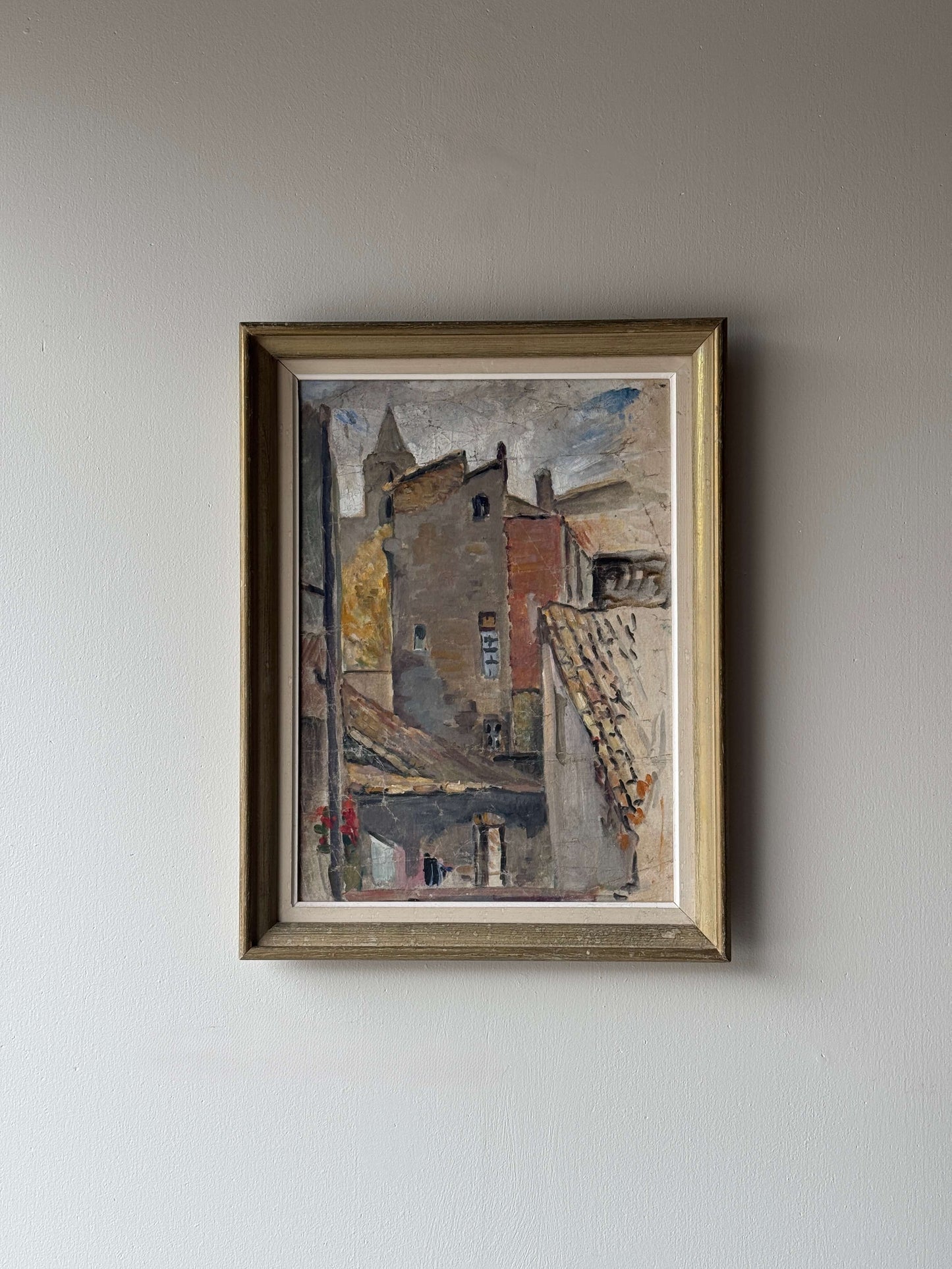 French mid-century oil on canvas