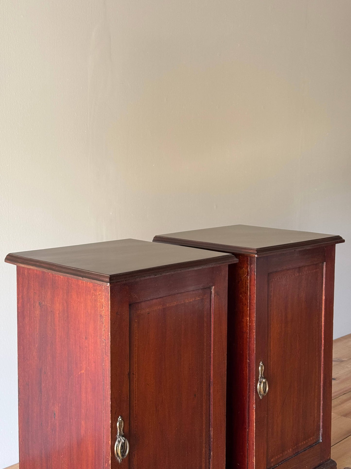 Pair of Edwardian bedside cabinets