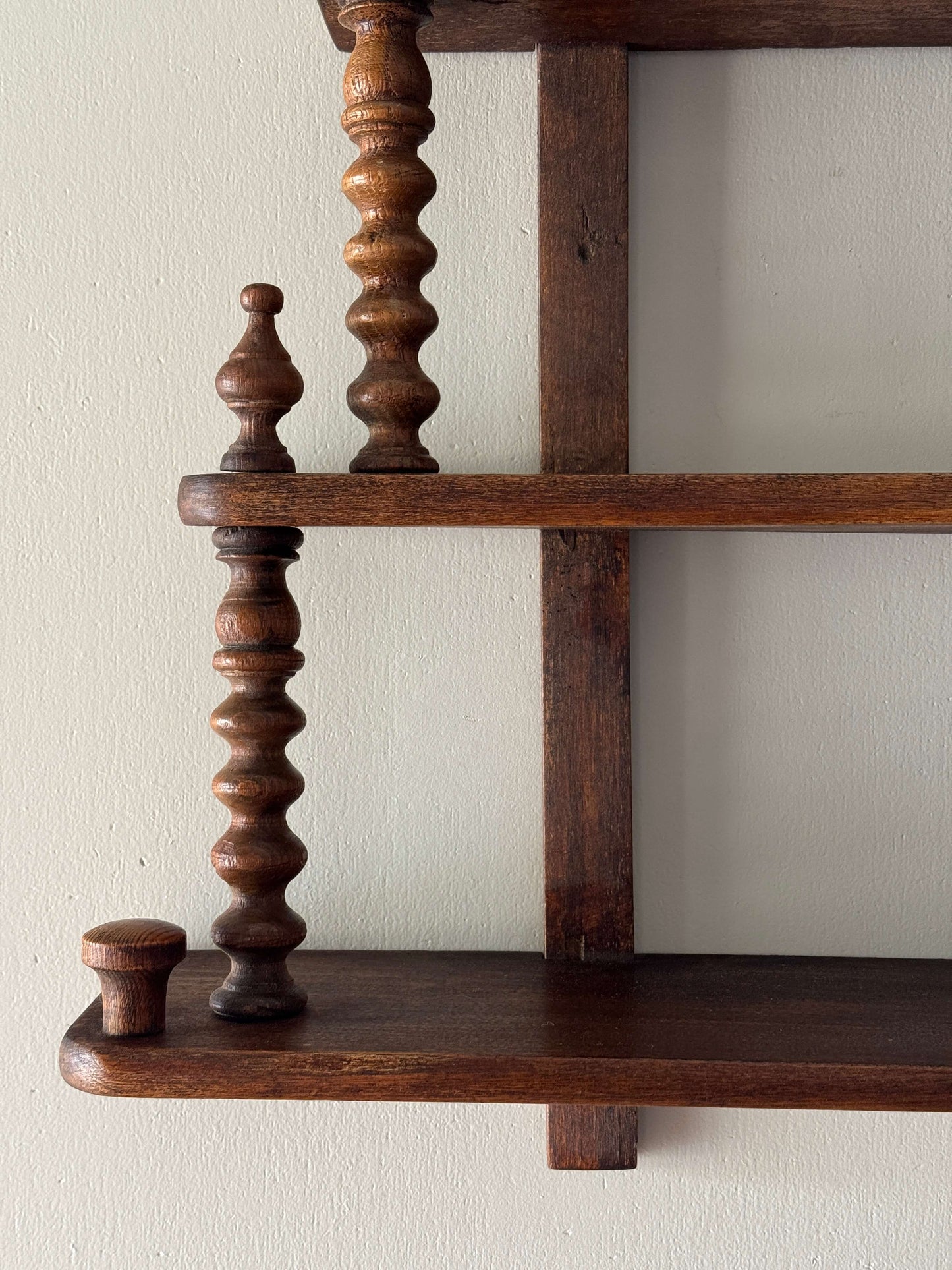 French vintage bobbin wall shelf