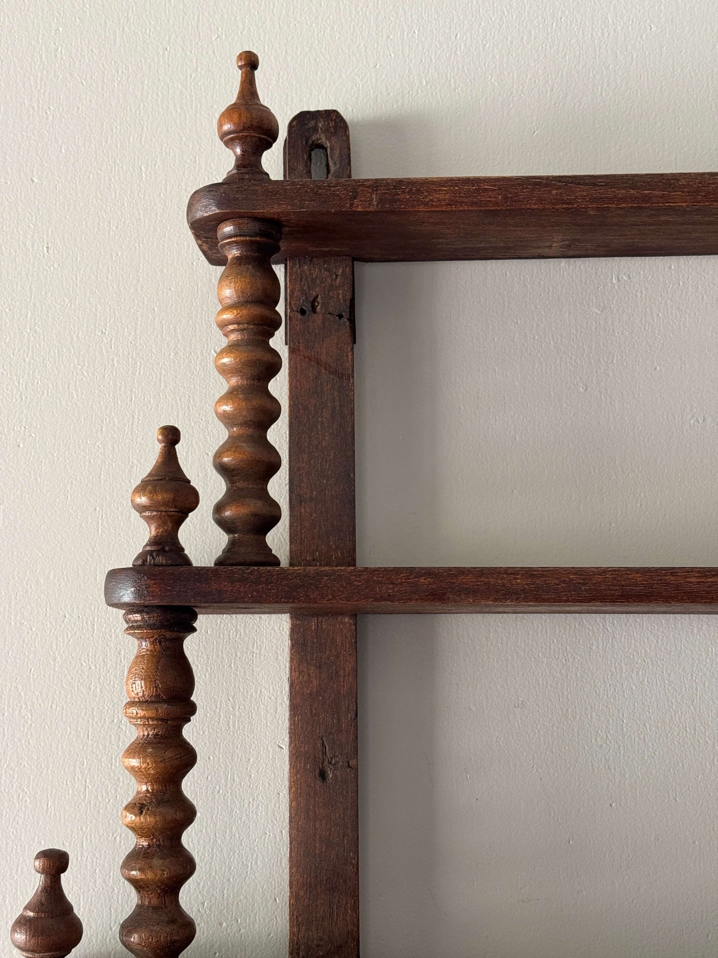 French vintage bobbin wall shelf