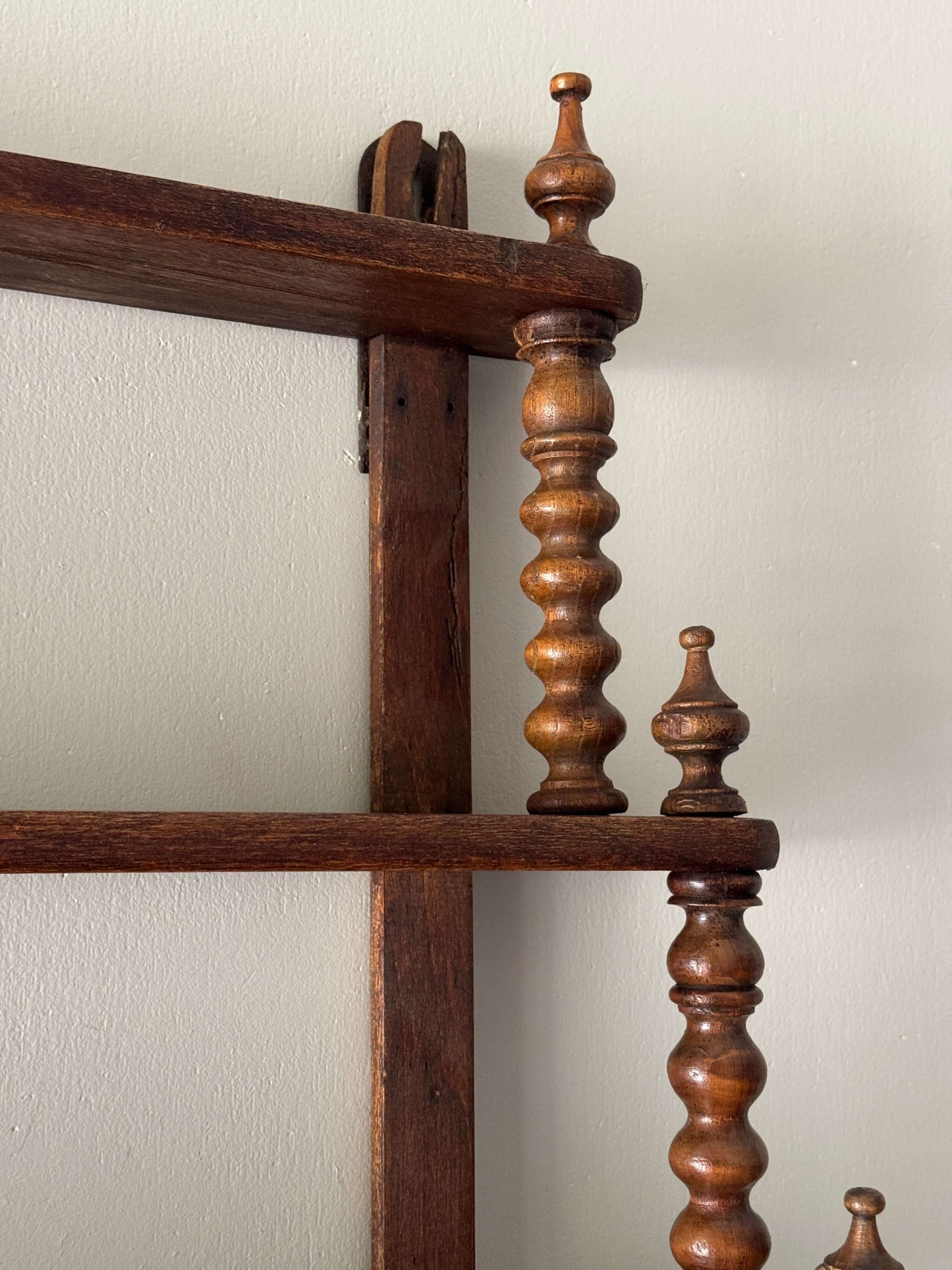 French vintage bobbin wall shelf
