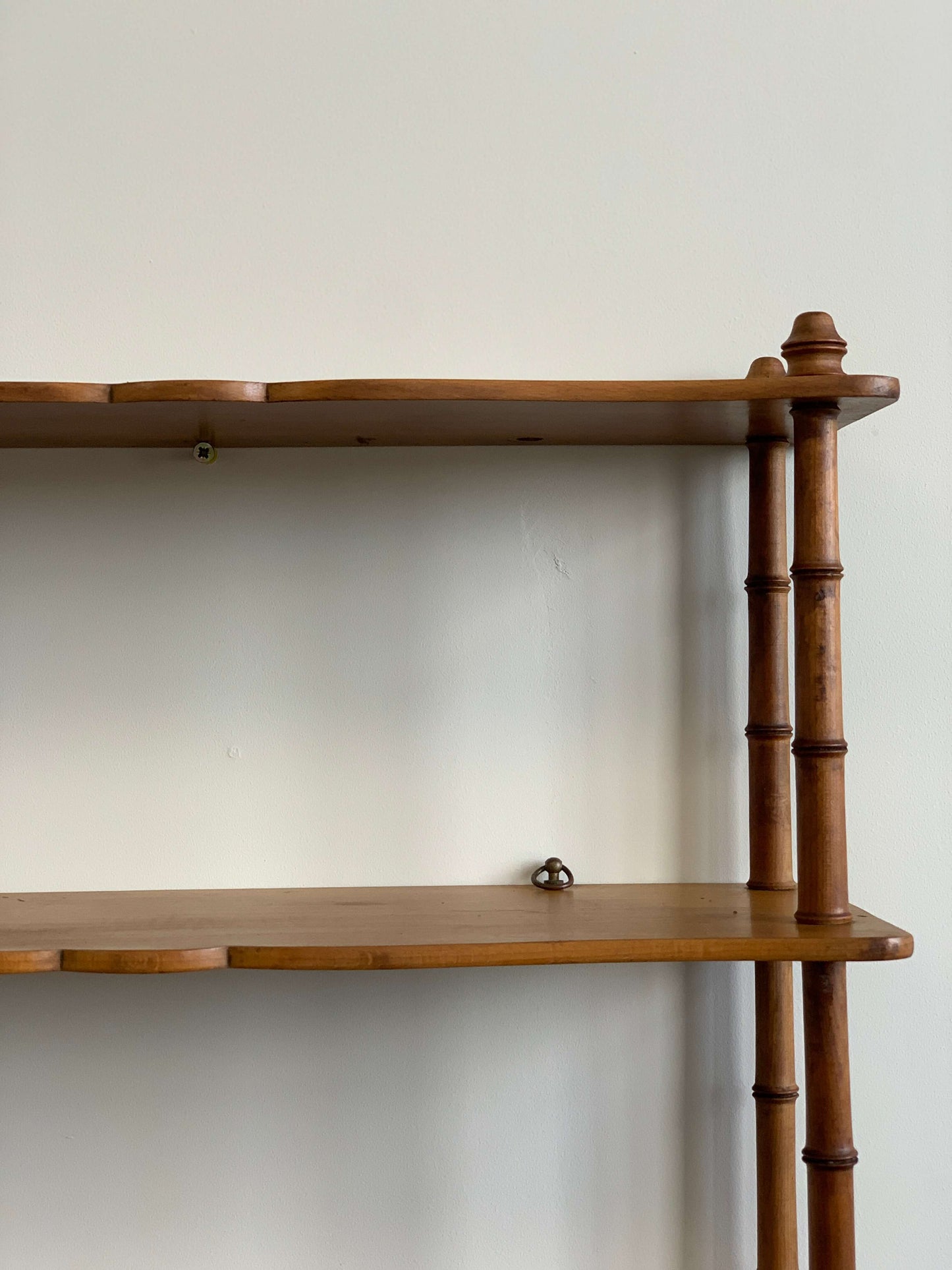 French vintage faux bamboo shelving unit