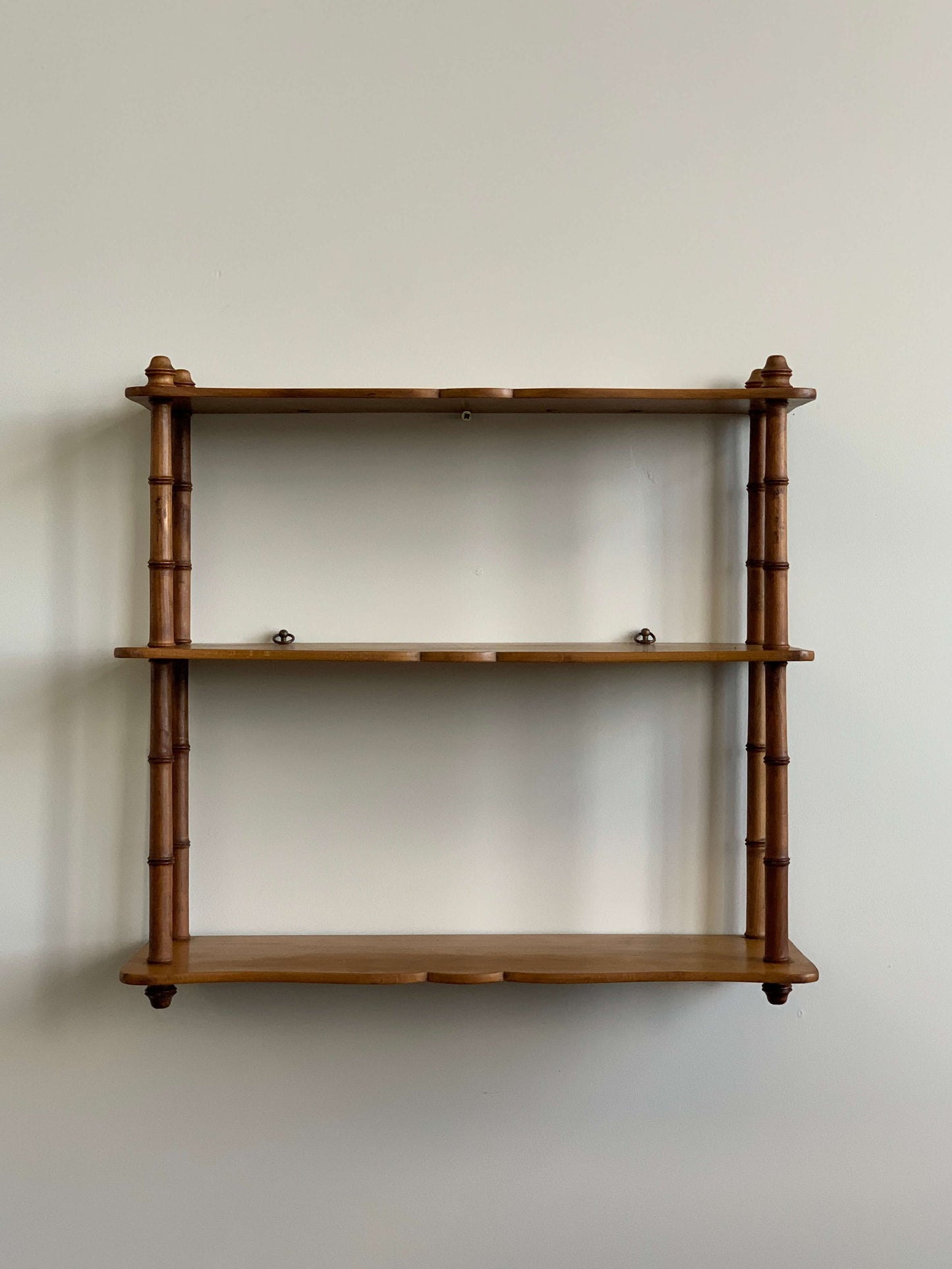 French vintage faux bamboo shelving unit