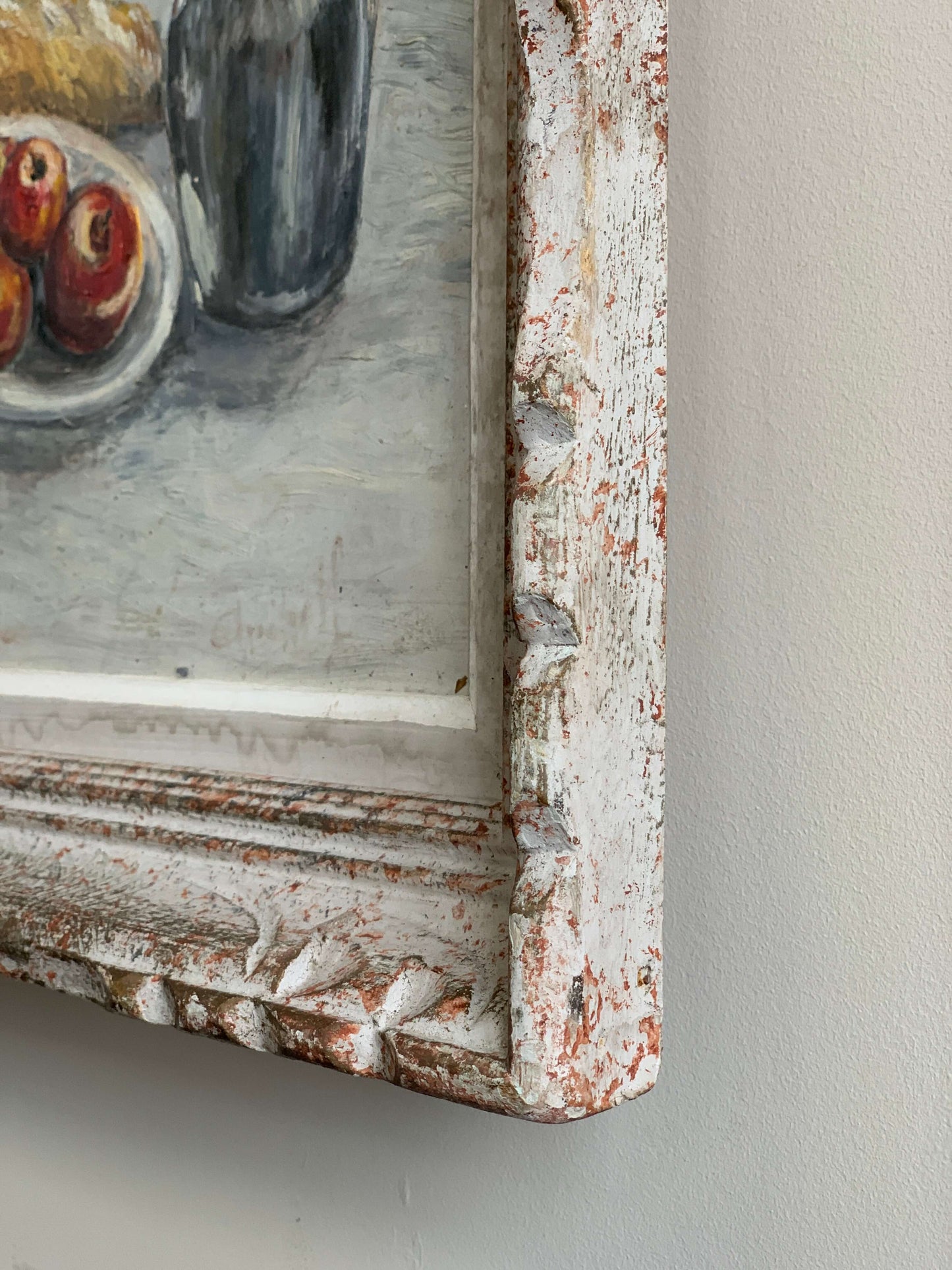 French vintage tablescape oil painting
