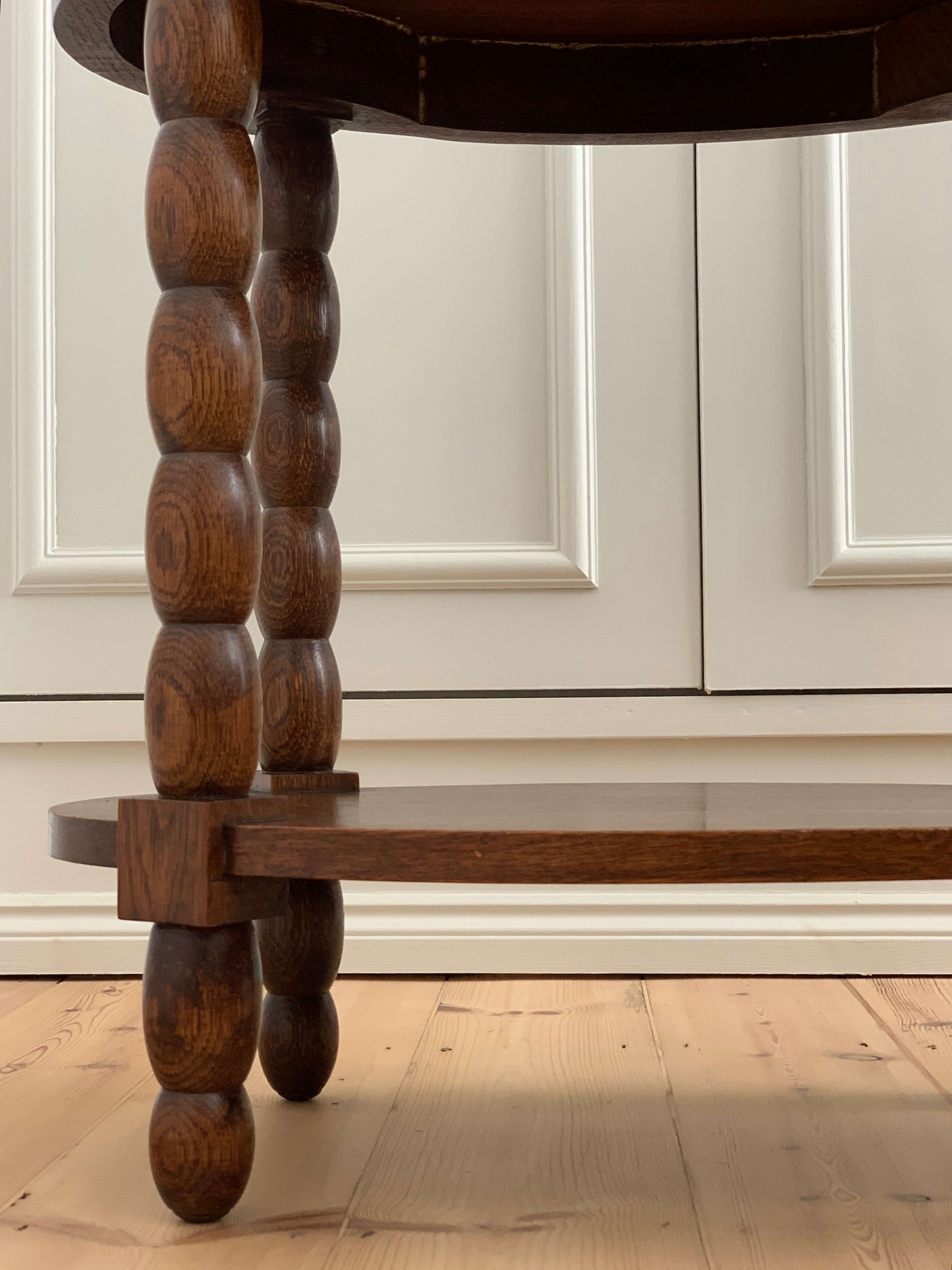 Antique oval bobbin table