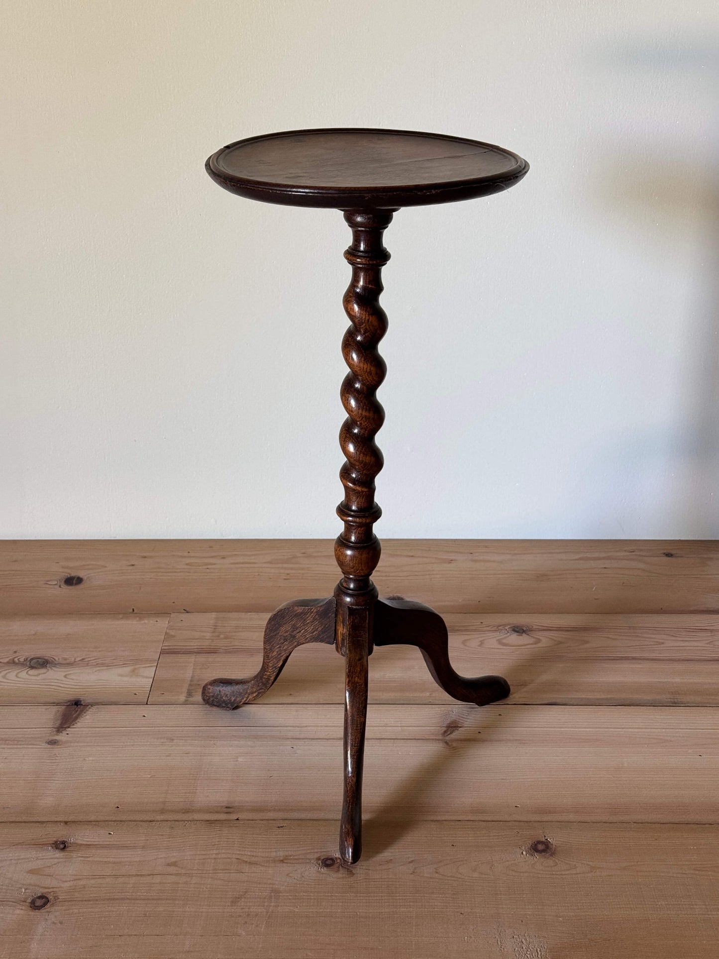 Antique oak barley twist wine table