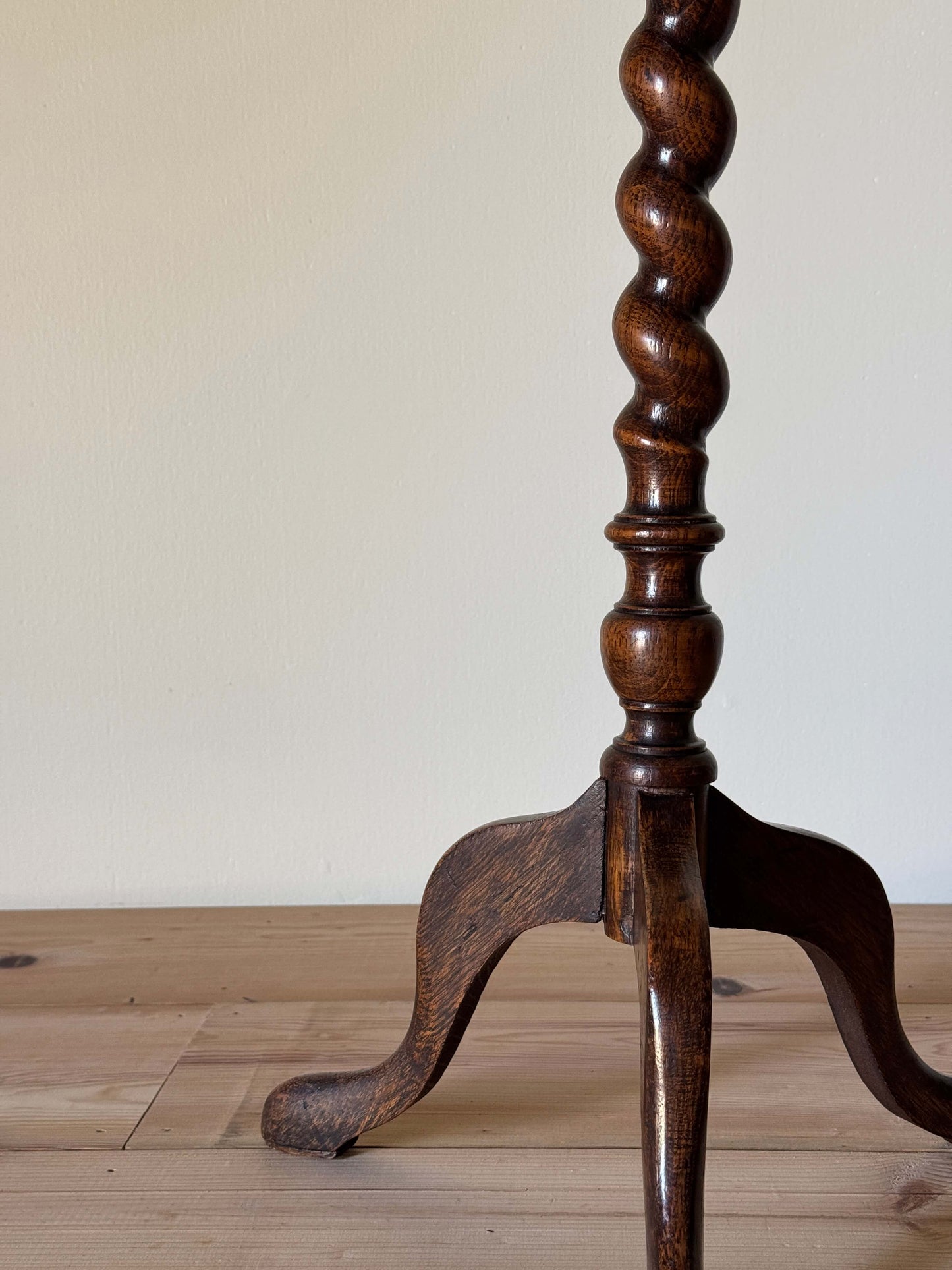 Antique oak barley twist wine table