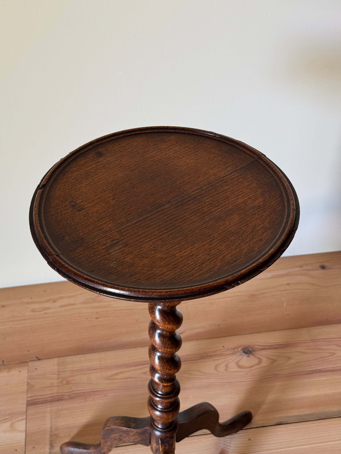 Antique oak barley twist wine table