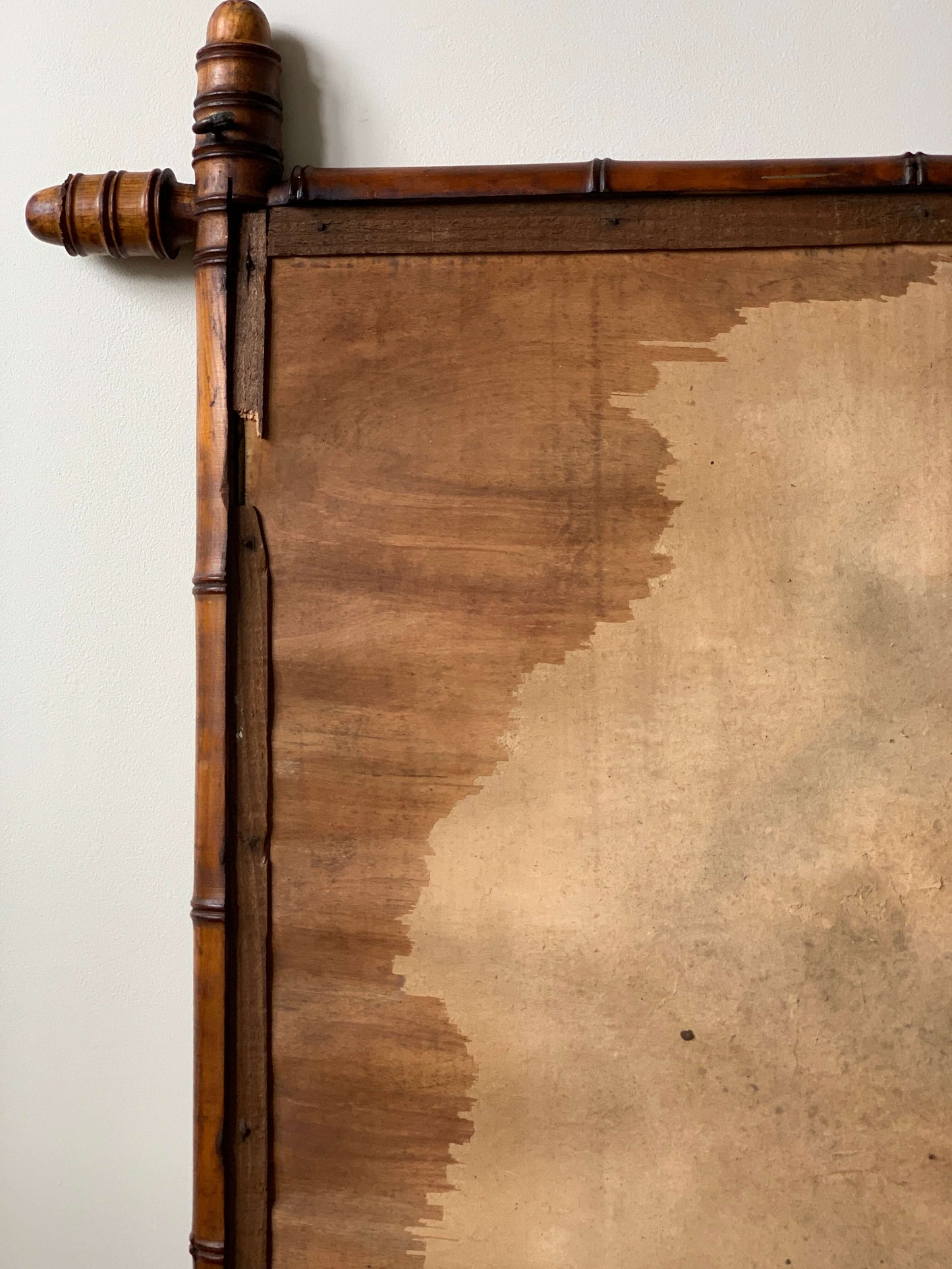 Large French antique faux bamboo mirror