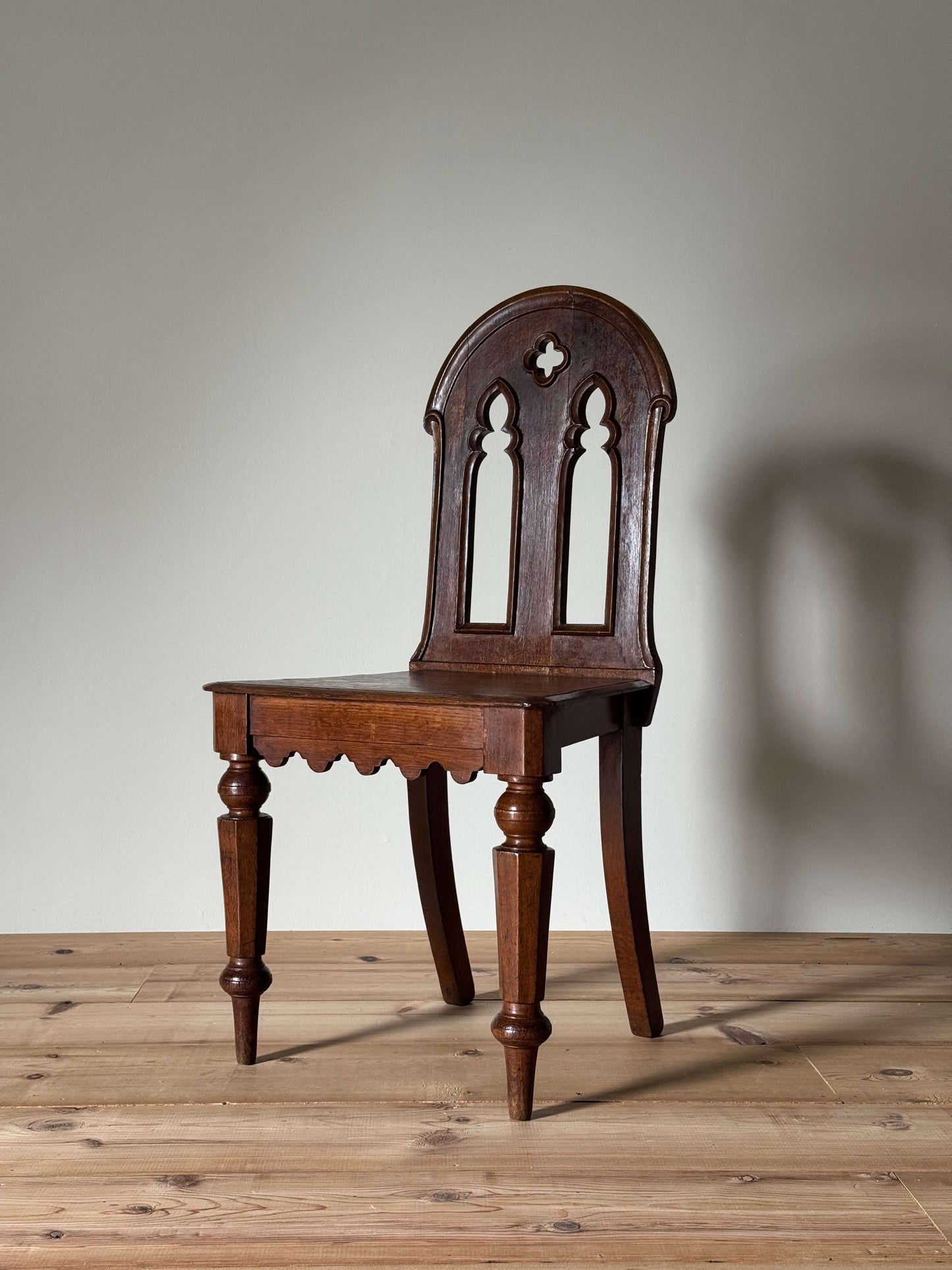 Antique Gothic-revival hall chair