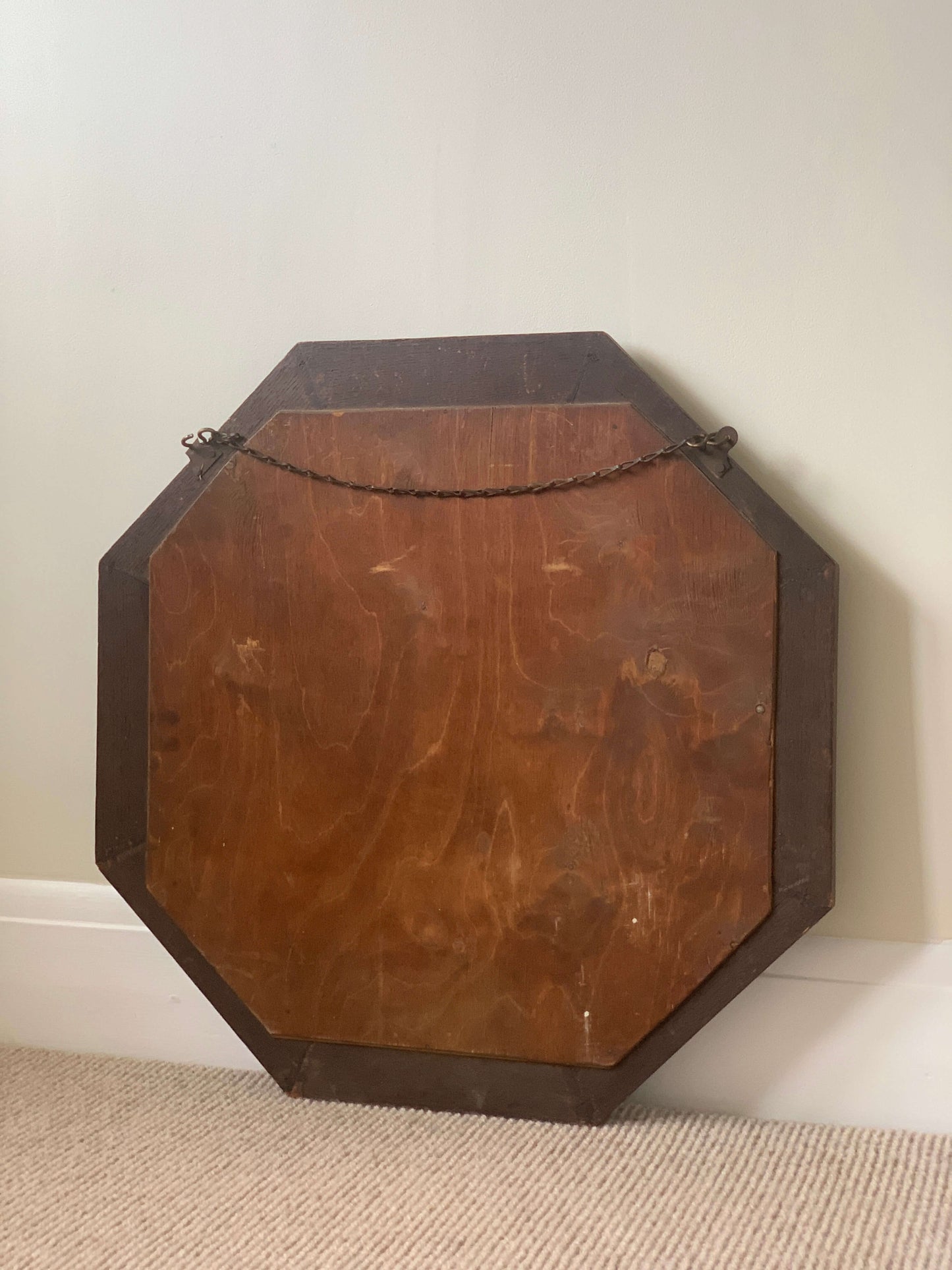 Antique octagonal beaded mirror