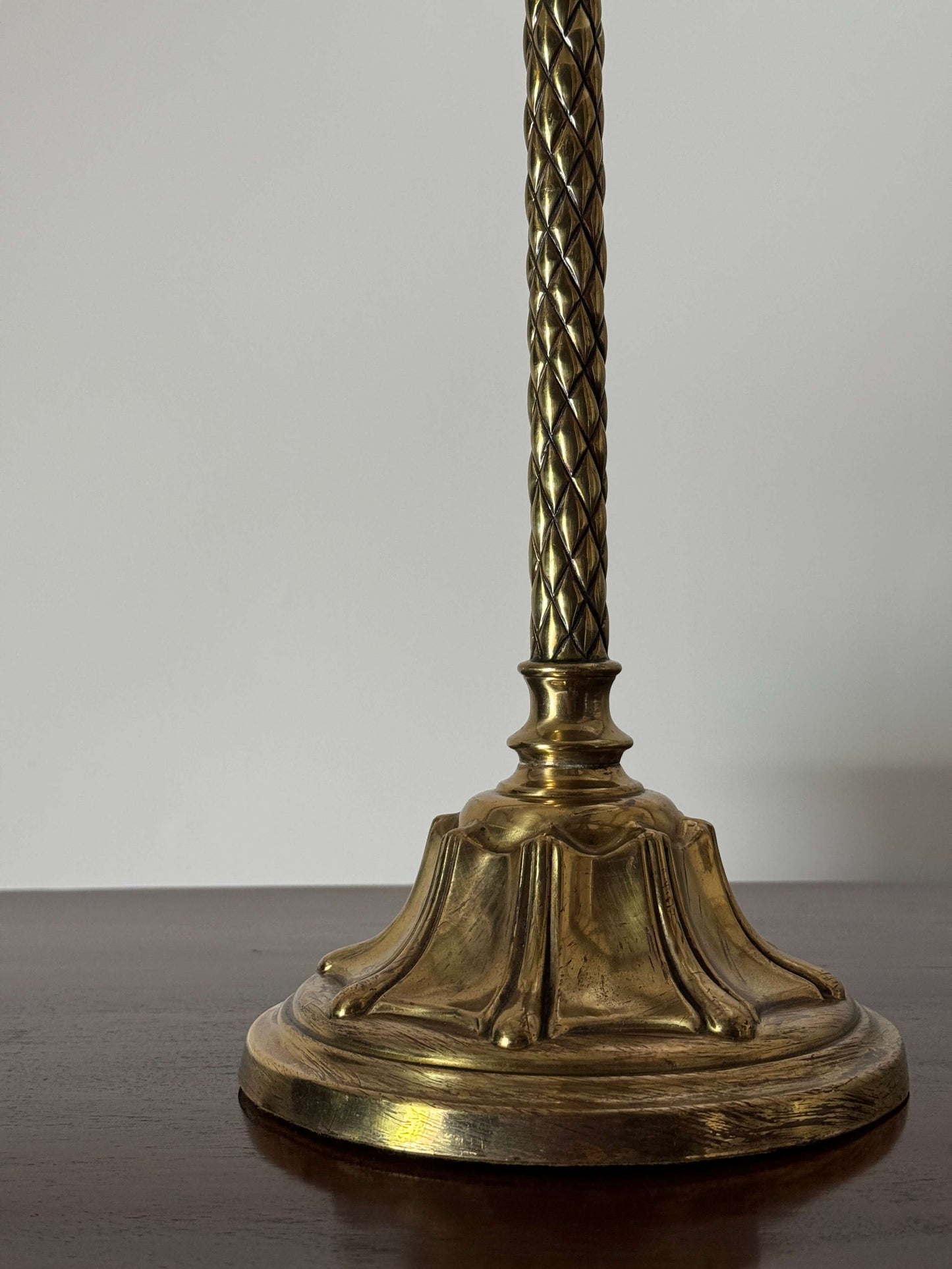 Large Art Nouveau brass lamp base