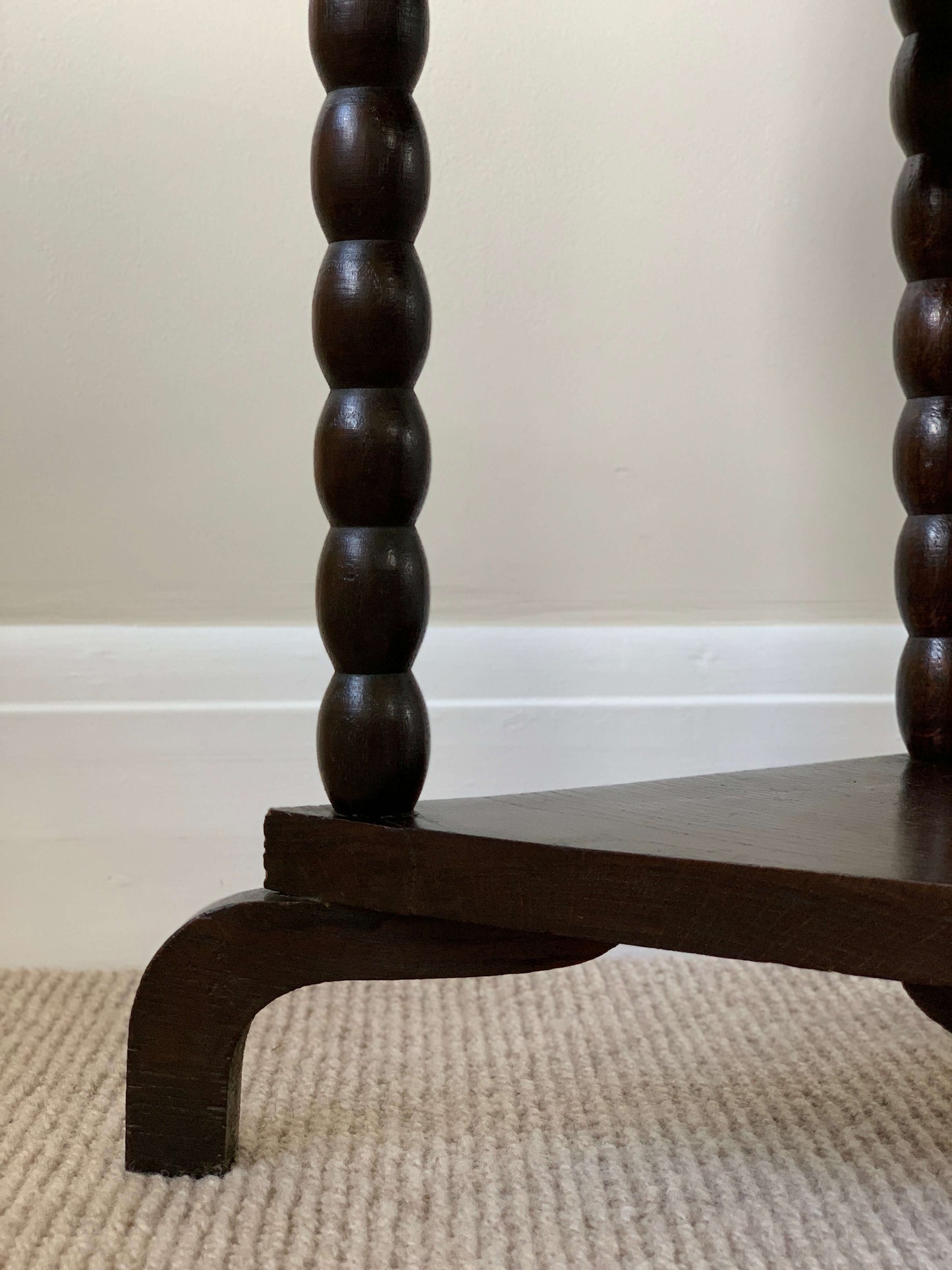 French antique bobbin tiered side table