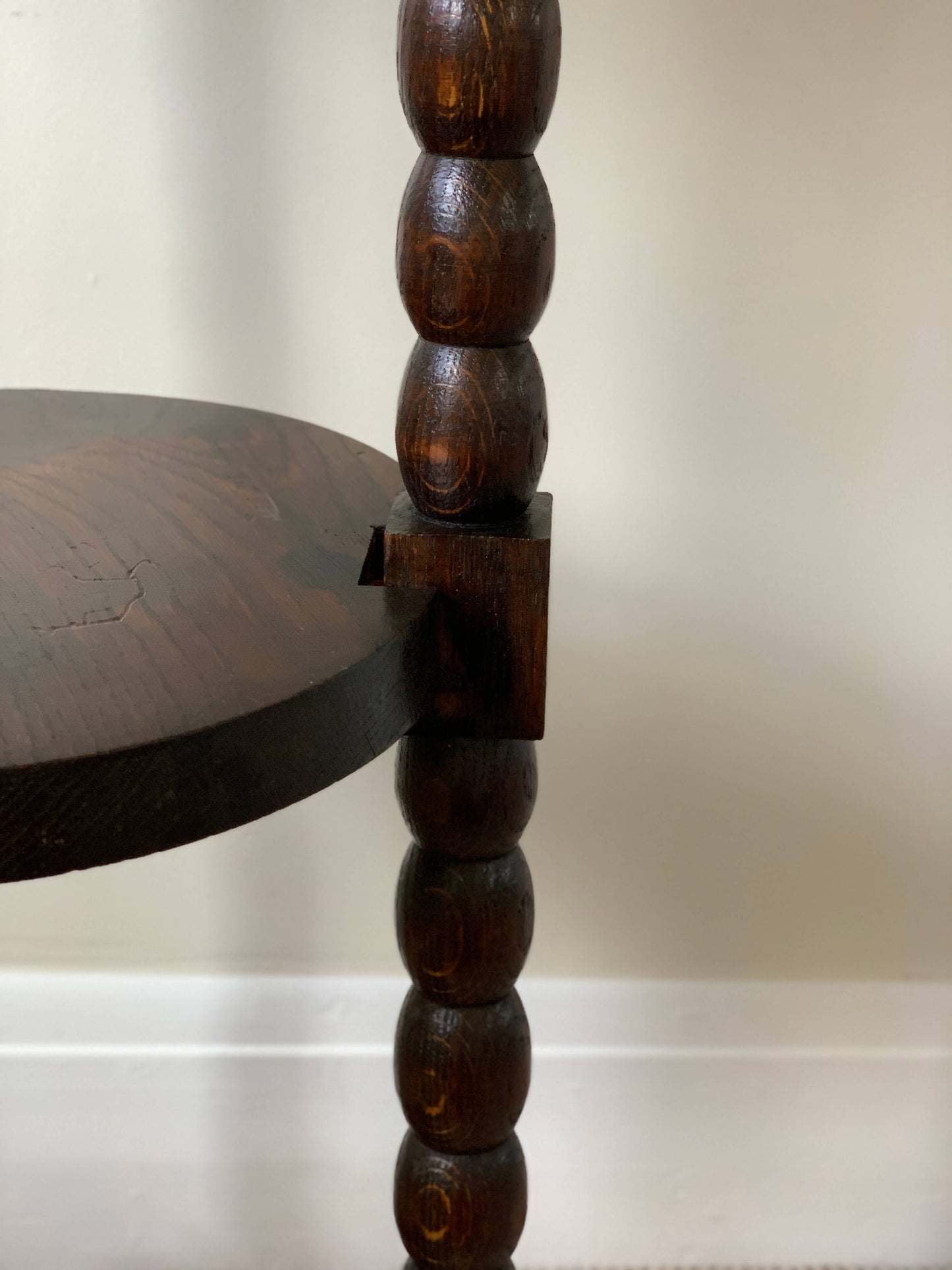 French antique bobbin tiered side table