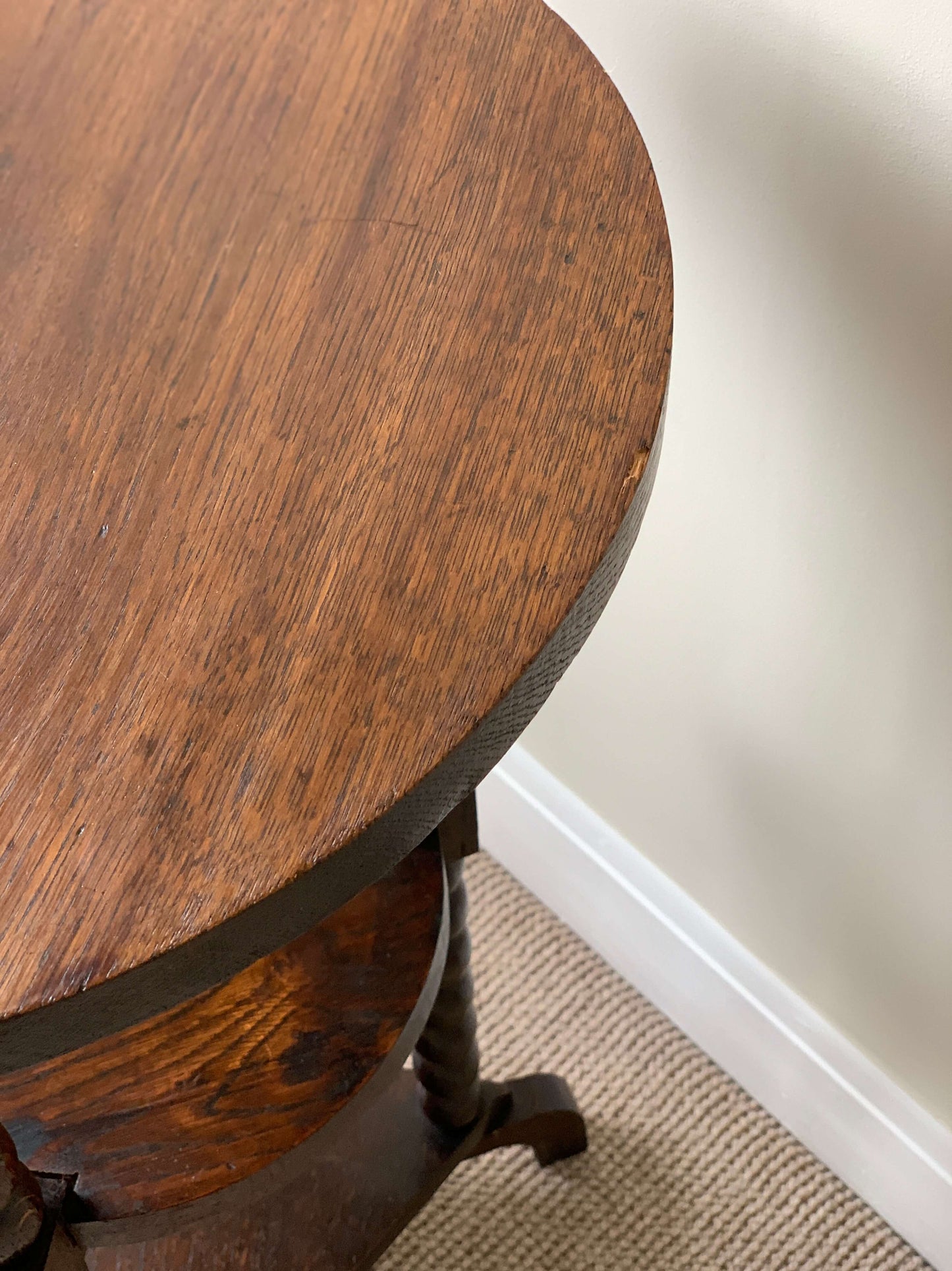 French antique bobbin tiered side table
