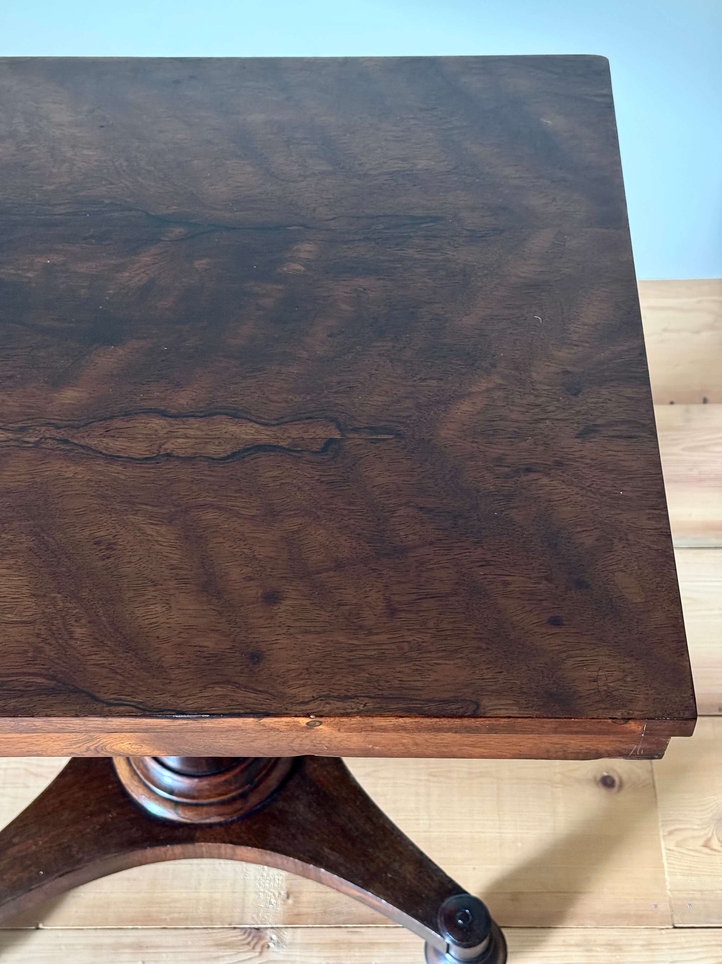 William IV rosewood side table on castors