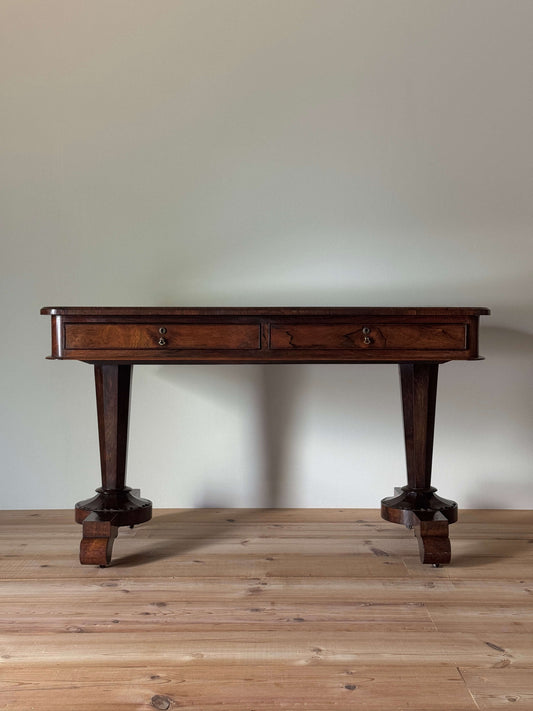 Regency rosewood desk on castors