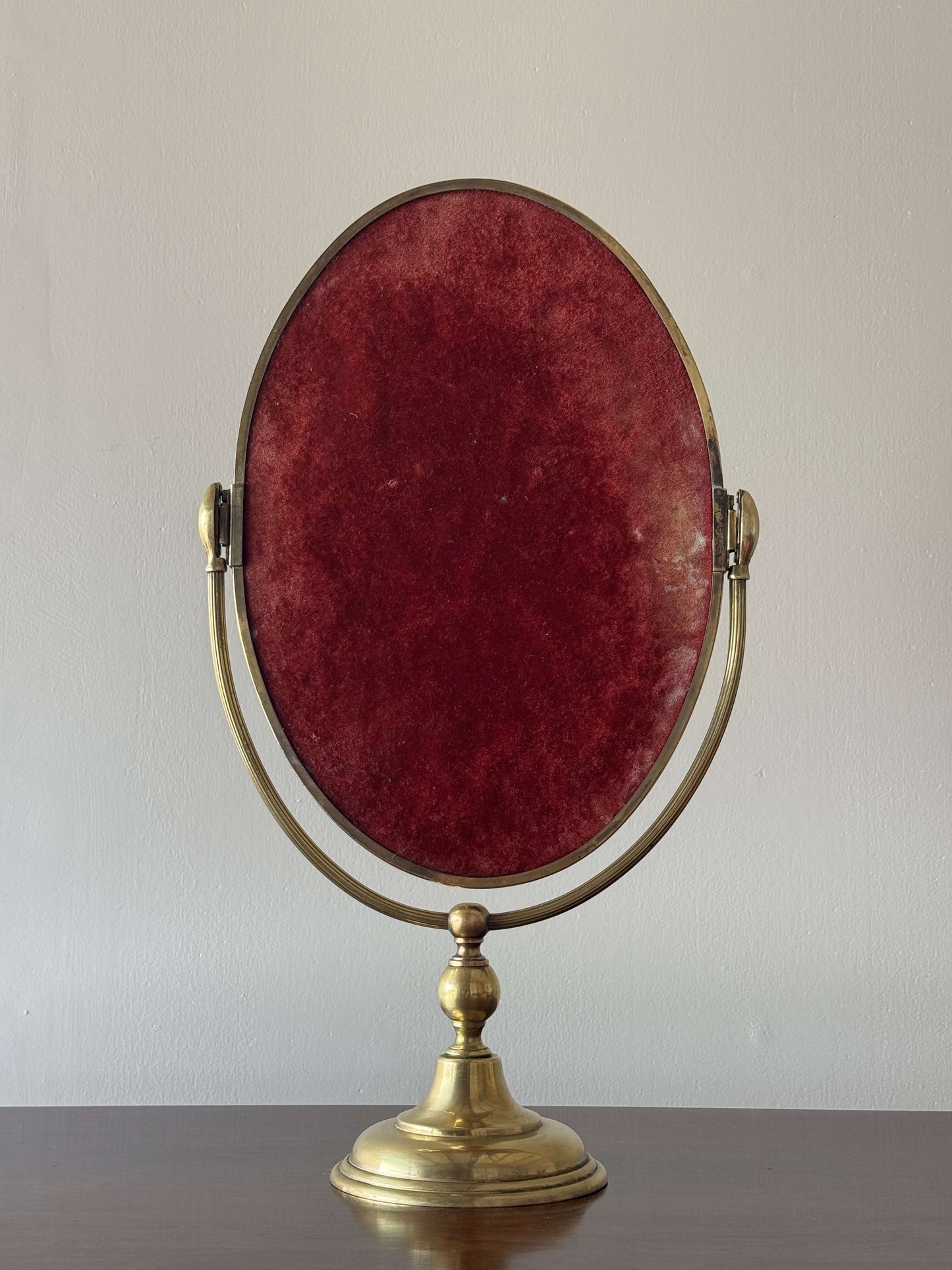 Late Victorian brass table-top mirror