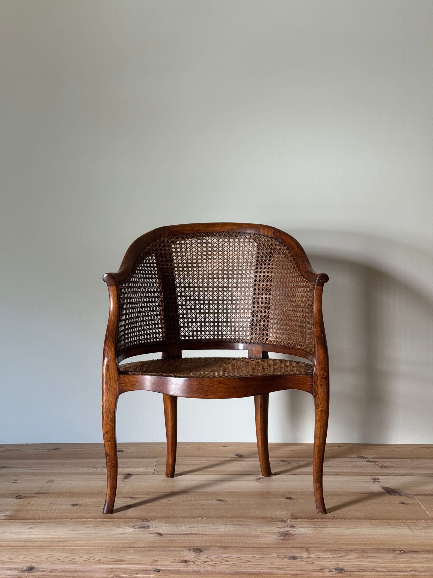 French beech rattan bergere chair