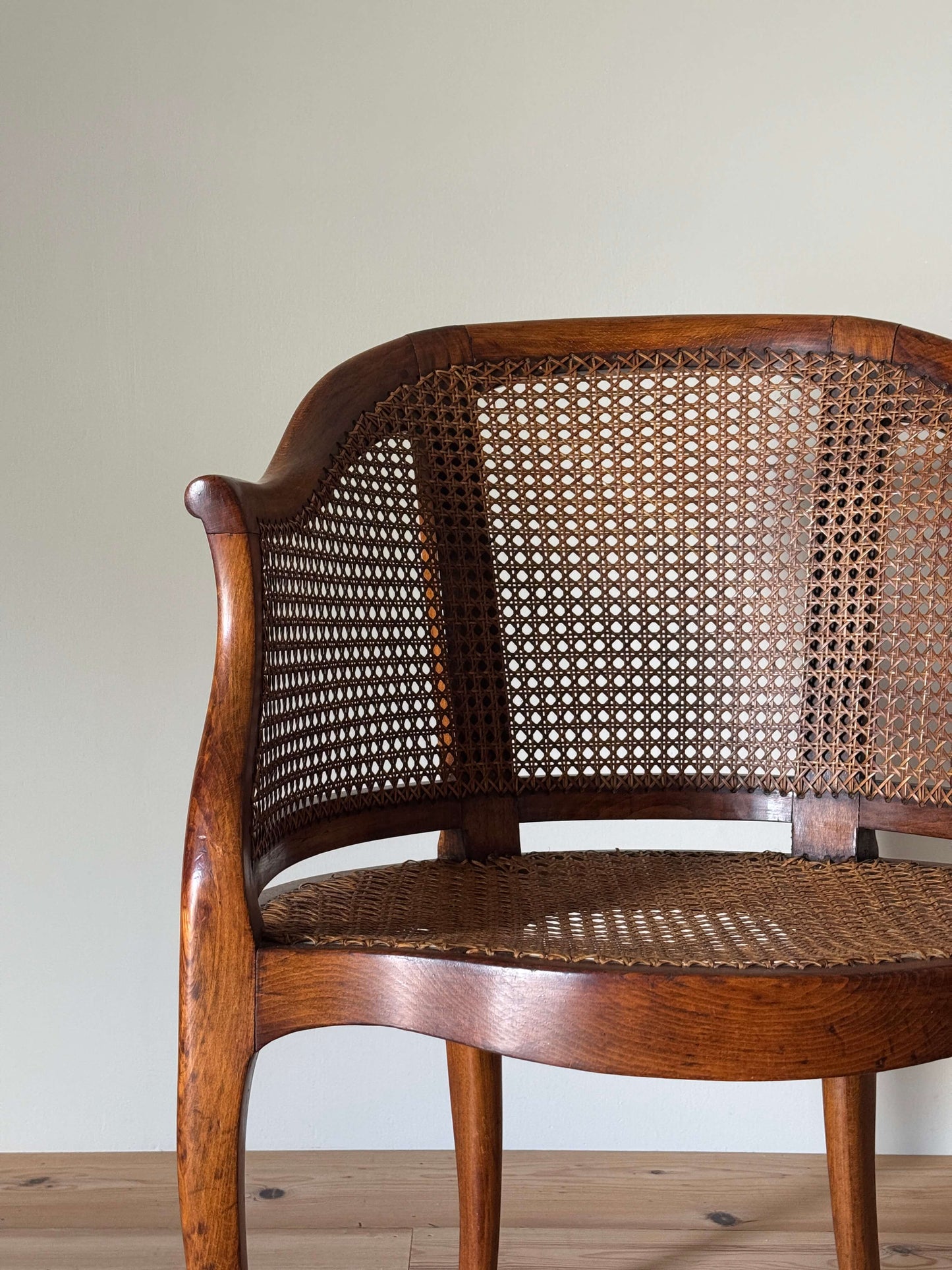 French beech rattan bergere chair