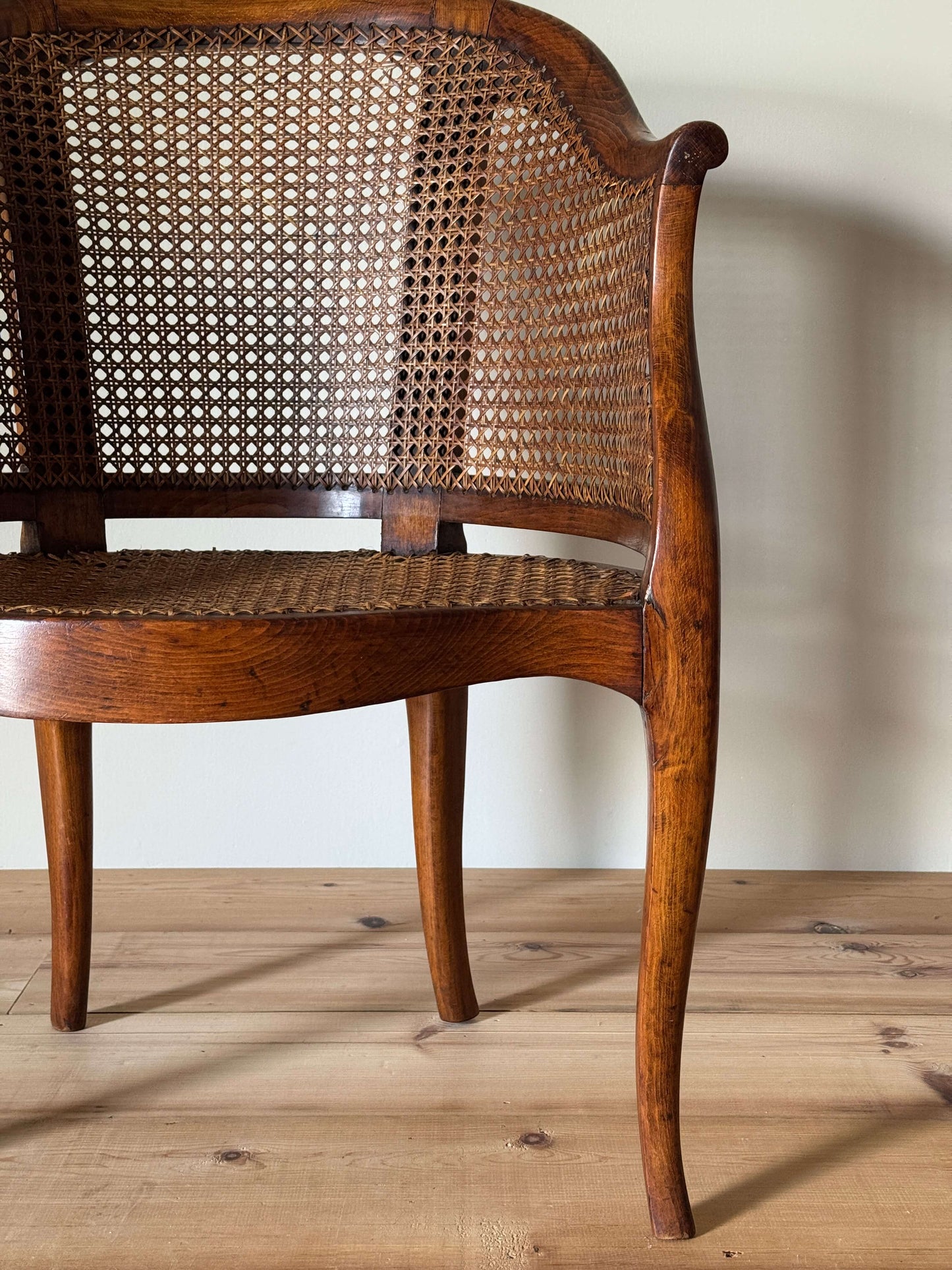French beech rattan bergere chair